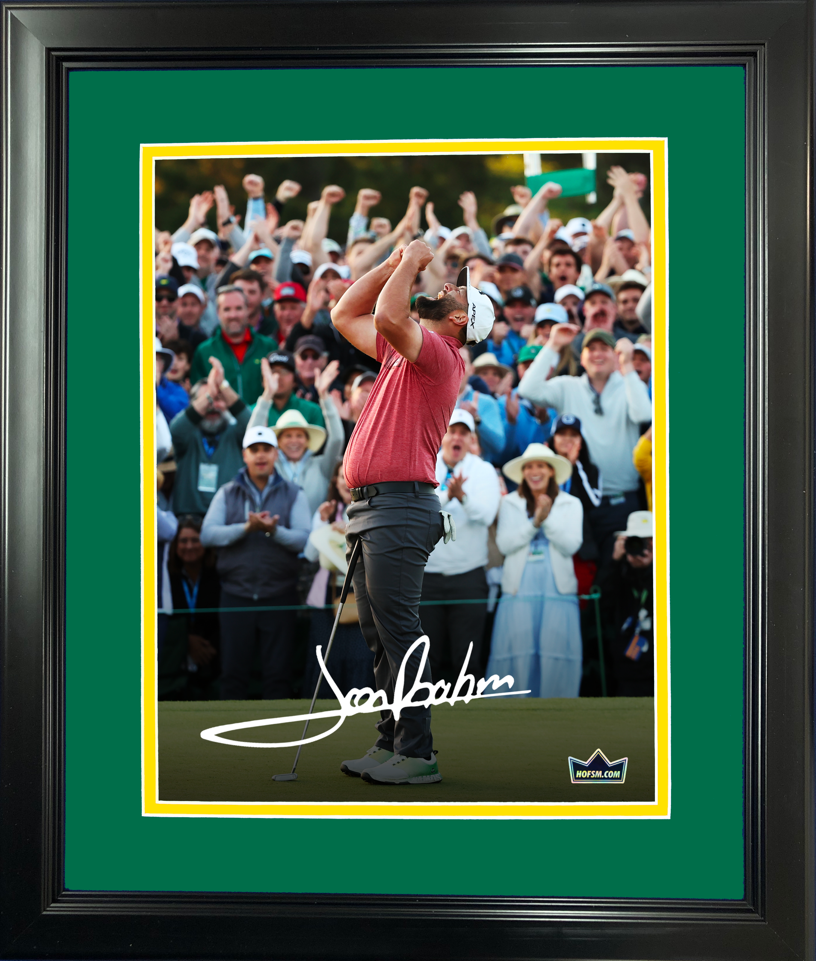 Framed Jon Rahm 2023 Masters Champion PGA Tour Facsimile Laser Engraved Signature Auto 11"x14" Golf Photo HOFSM Holo