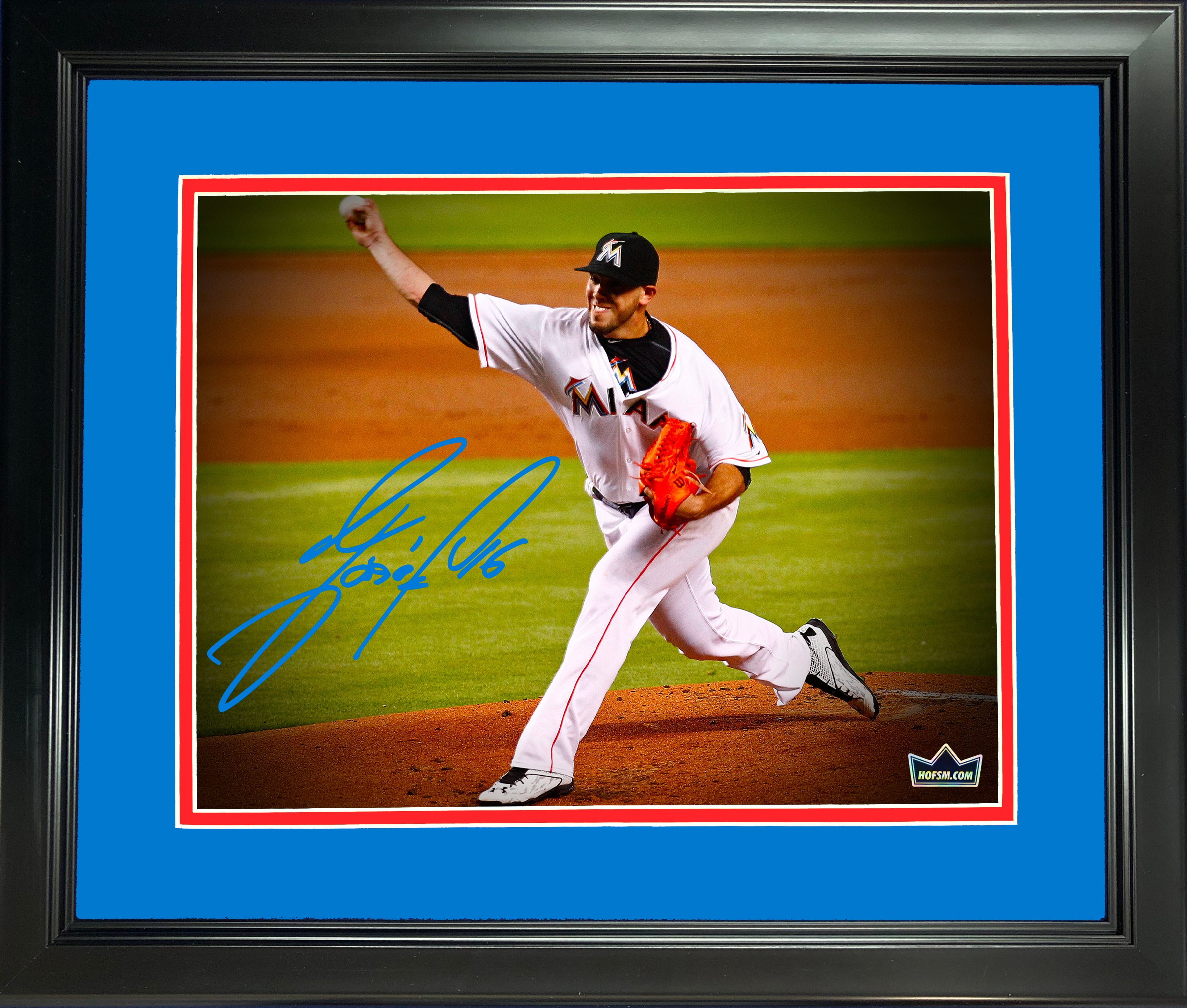 Framed Jose Fernandez Miami Marlins Facsimile Laser Engraved Signature Auto 11"x14" Baseball Photo HOFSM Holo