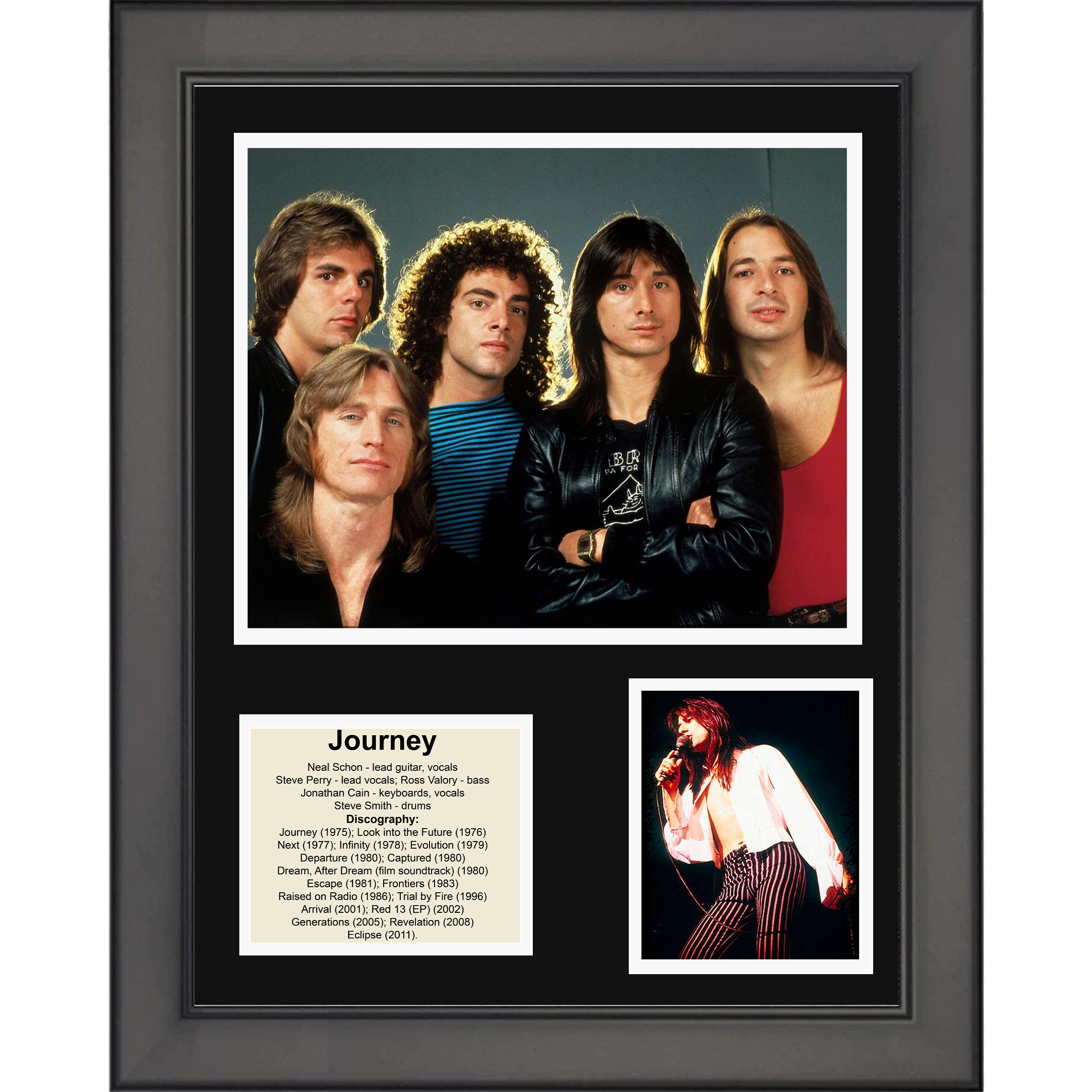 Framed Journey Discography Band 11"x14" Music Three Photo Collage