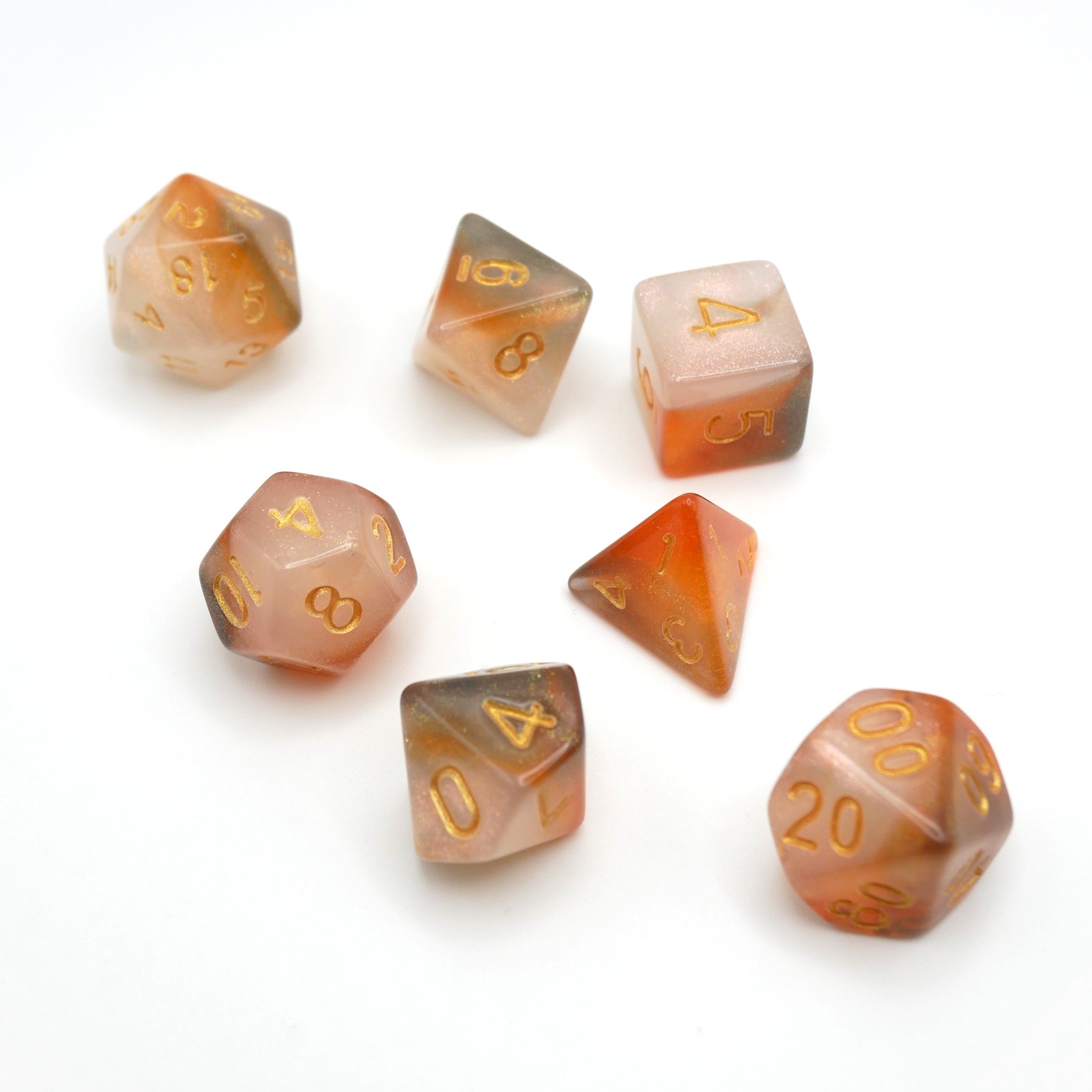 Jovian Cloud - 7 Piece DnD Dice Set | Acrylic RPG Gaming Dice