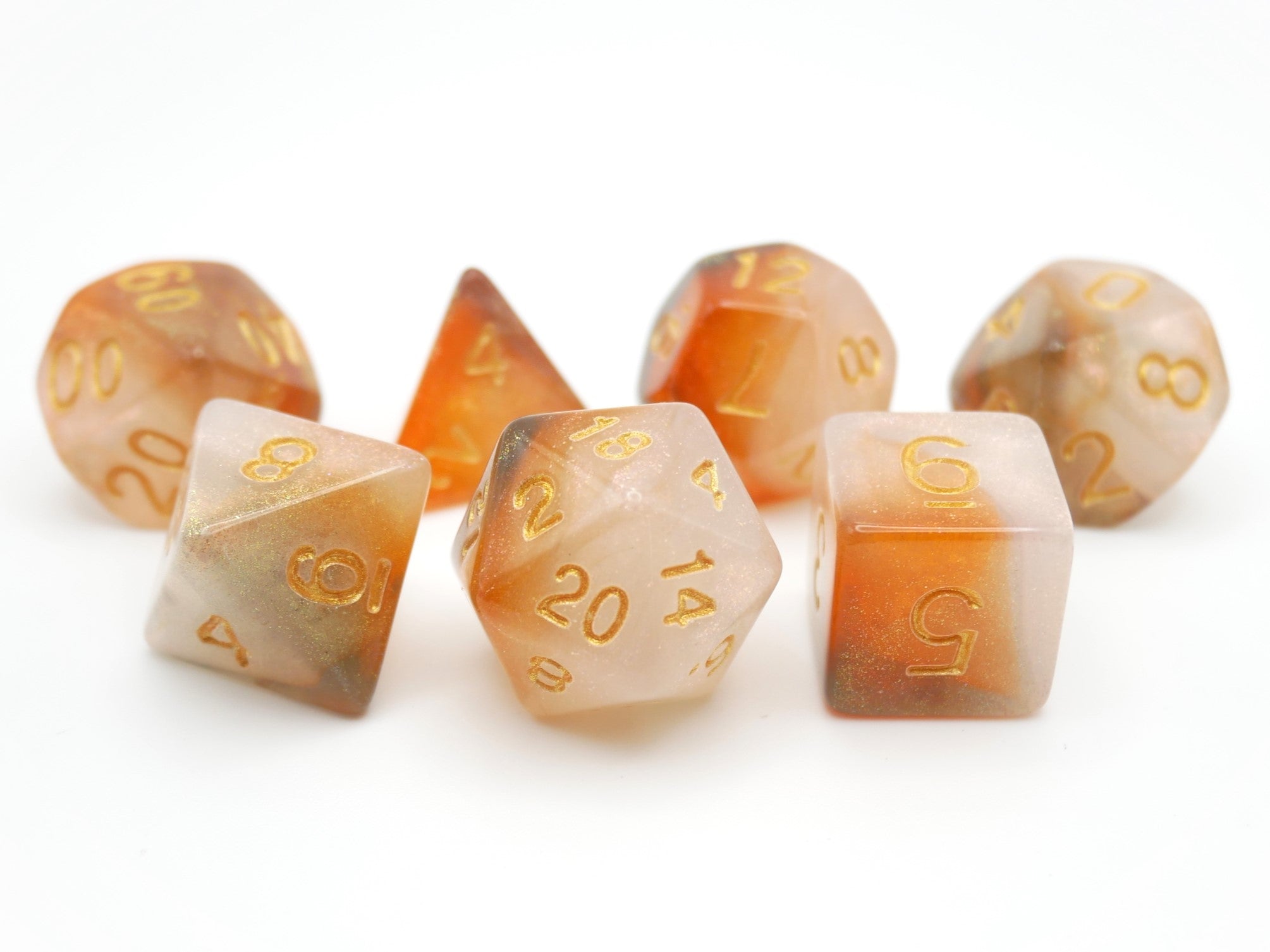 Jovian Cloud - 7 Piece DnD Dice Set | Acrylic RPG Gaming Dice