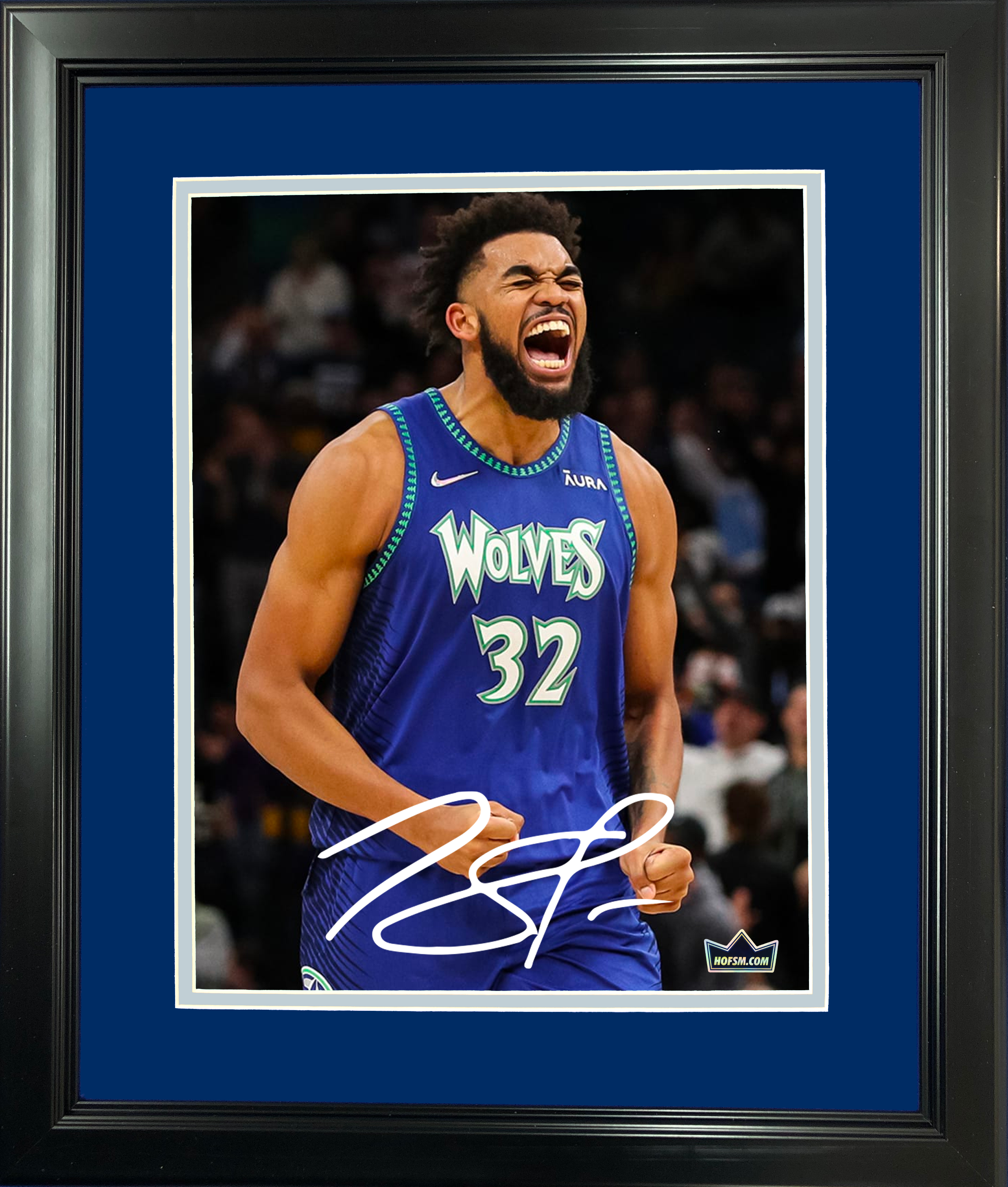 Framed Karl-Anthony Towns Facsimile Laser Engraved Signature Auto 11"x14" Basketball Photo HOFSM Holo