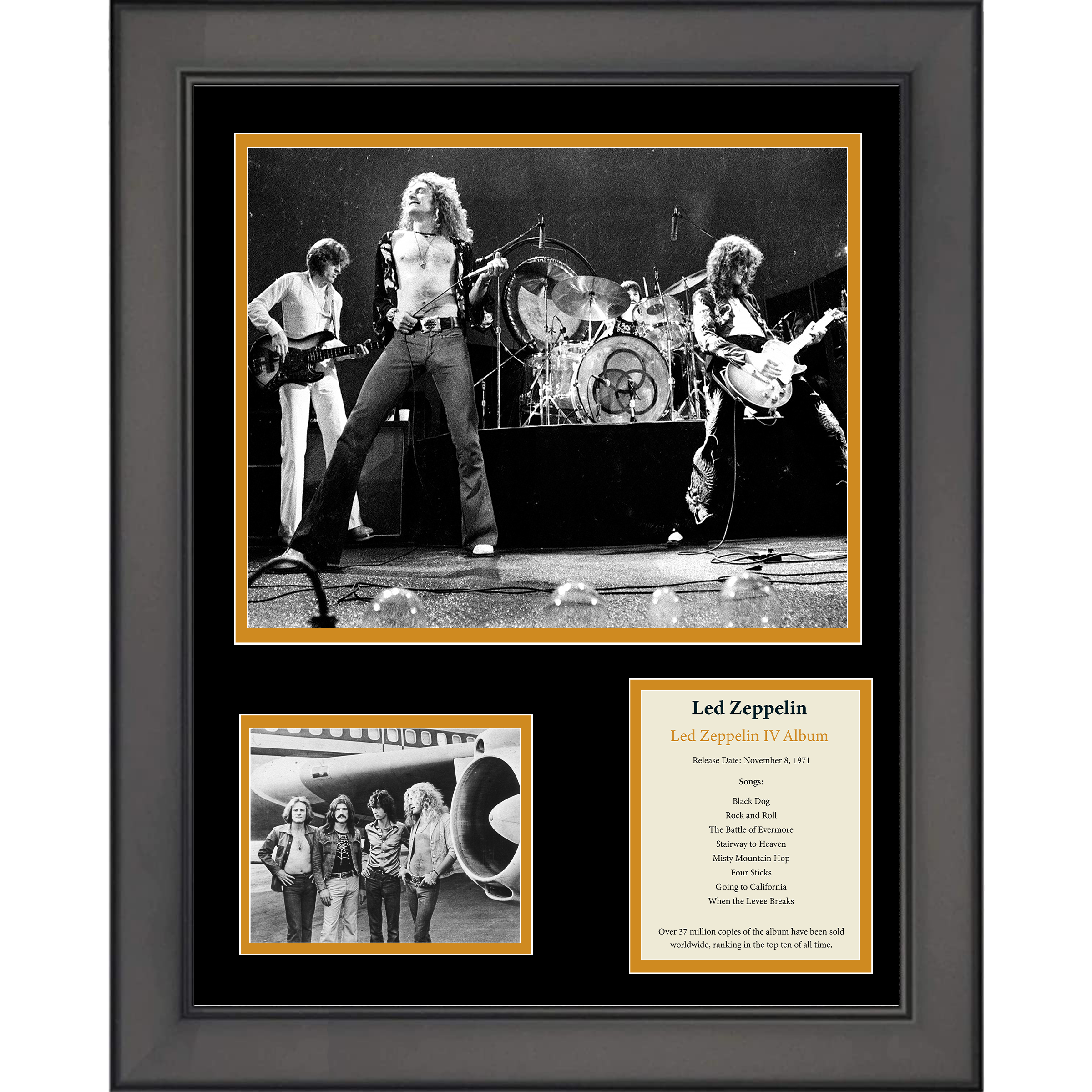 Framed Led Zeppelin IV Album 11"x14" Music Three Photo Collage
