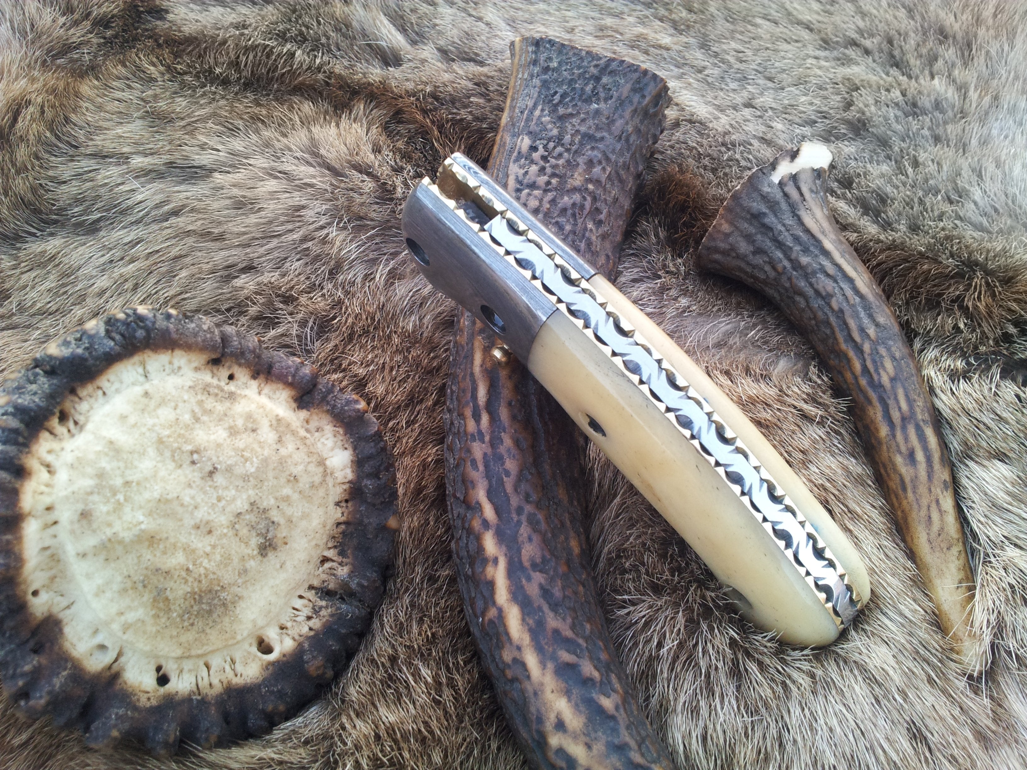 Everyday Carry Damascus Steel Folding Pocket Knife with Bone Handle – The BoneCraft