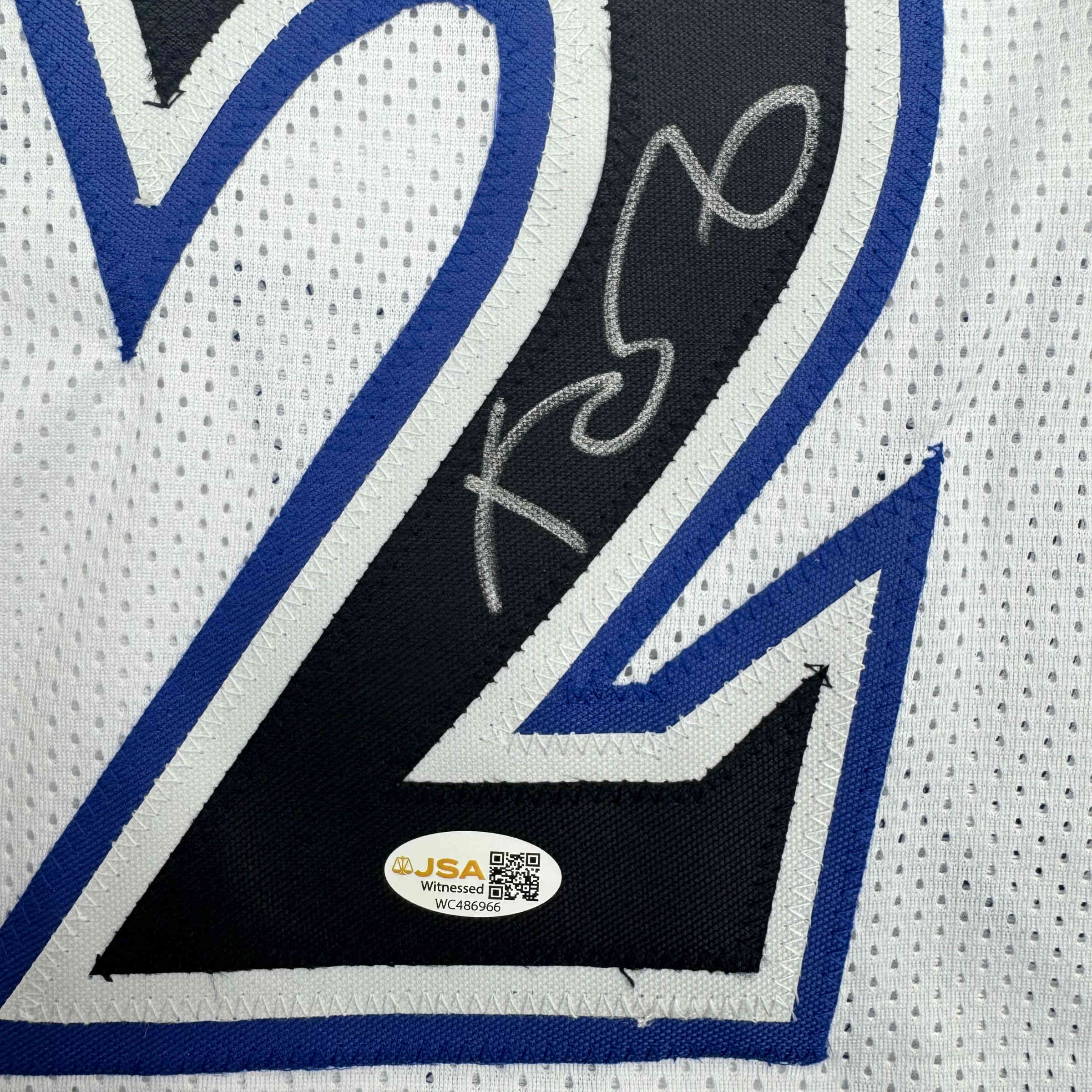 Autographed/Signed Kevin Garnett Minnesota White Basketball Jersey JSA COA