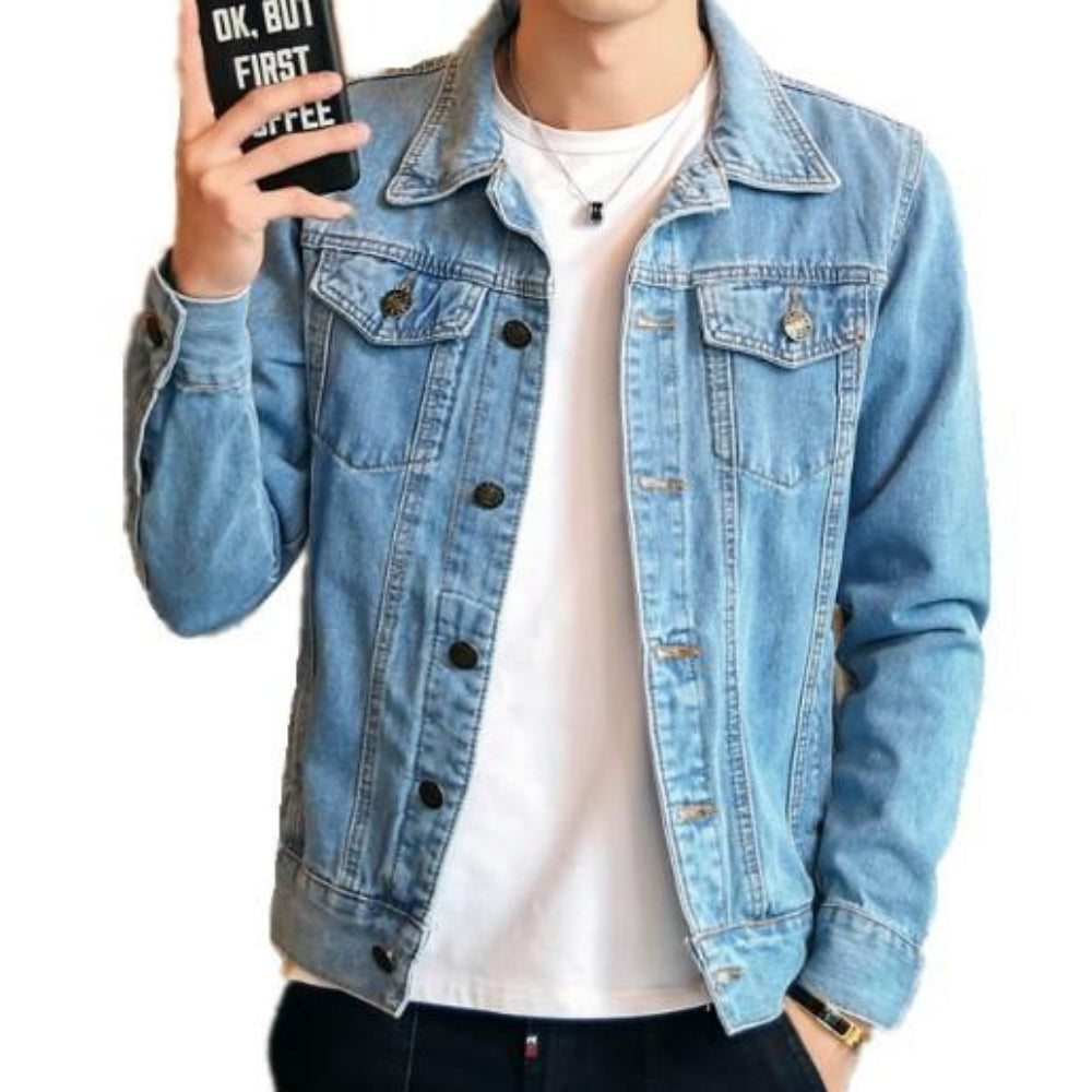 Men Classic Dual Pocket Denim Jean Jacket