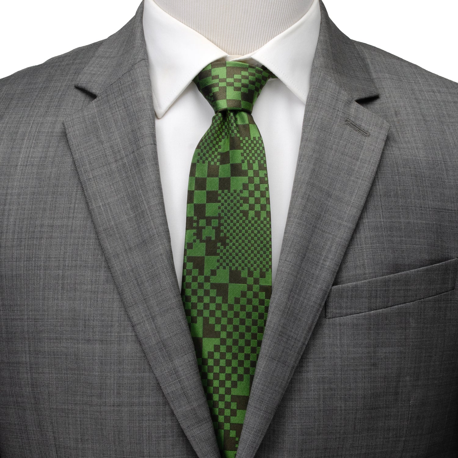 Minecraft Pixelated Creeper Green Men's Tie