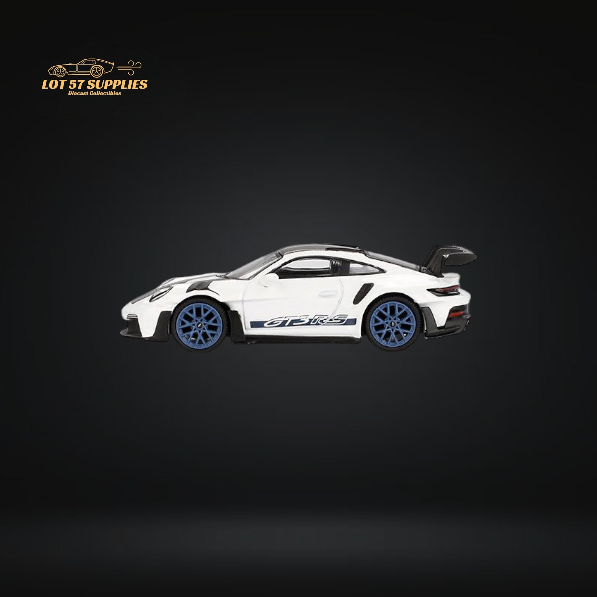 (Pre-Order) Mini-GT Porsche 911 992 GT3 RS Weissach Package White w/ Indigo Blue #853 1:64 MGT00853