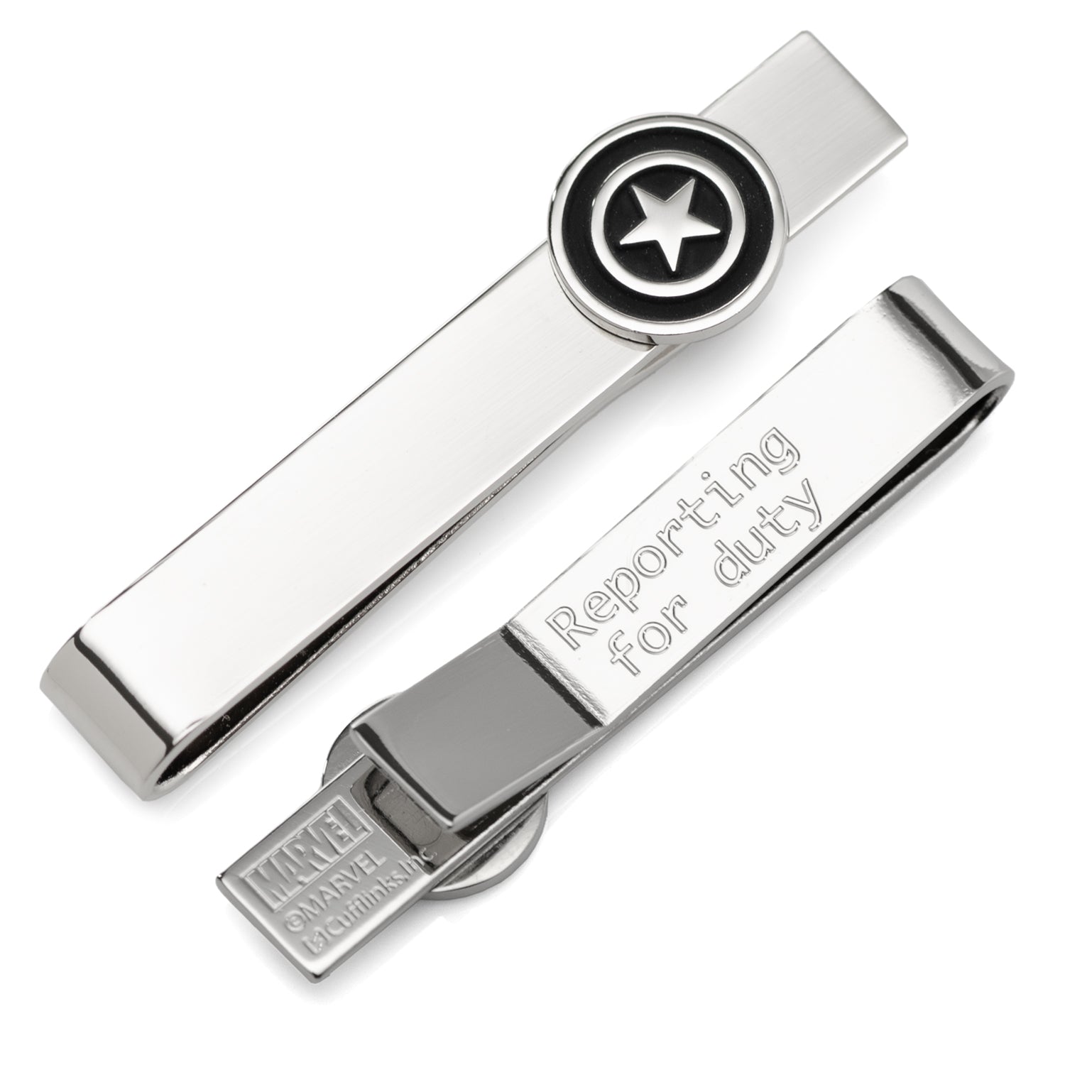 Marvel Captain America Silver Hidden Message Tie Bar