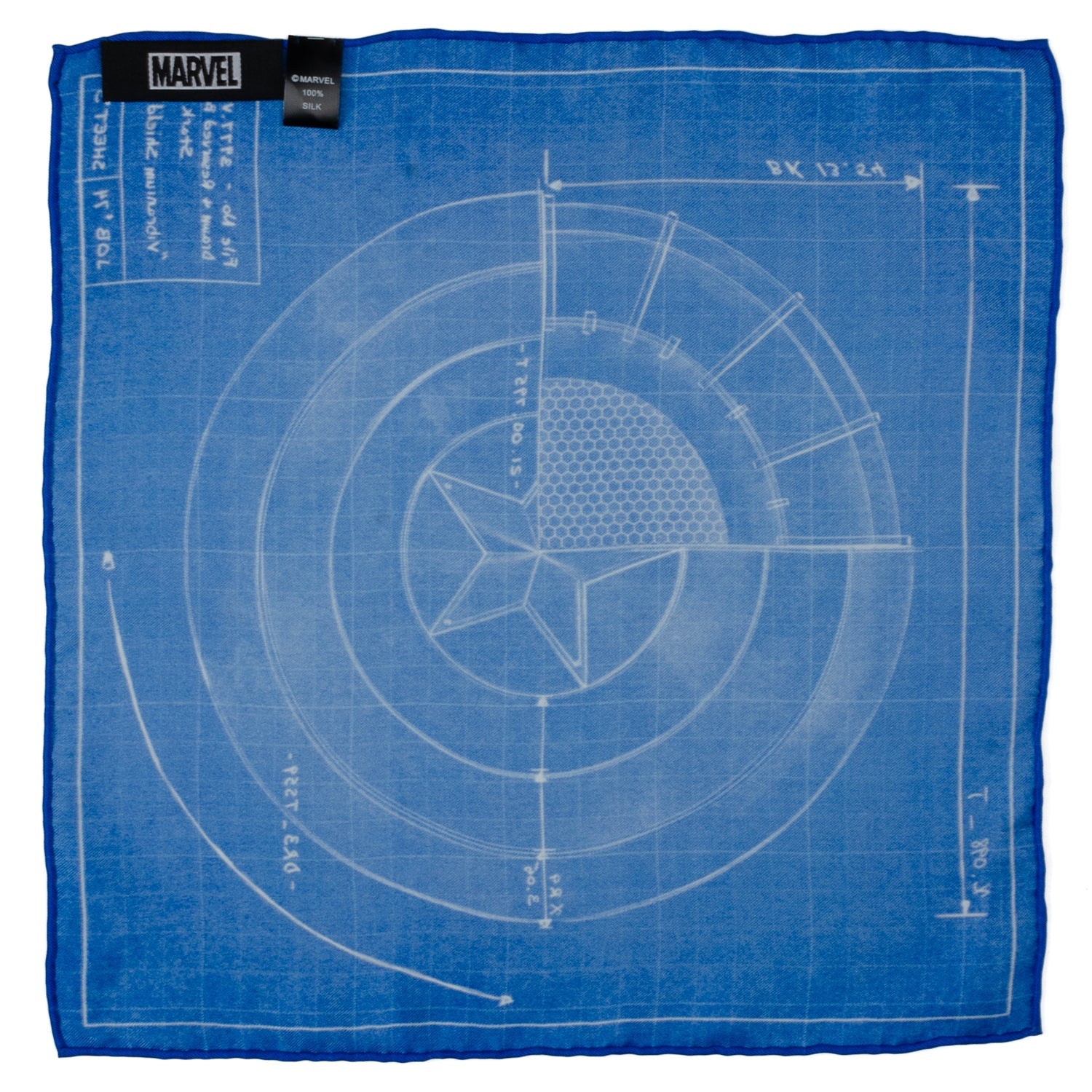 Marvel Captain America Shield Blueprint Pocket Square