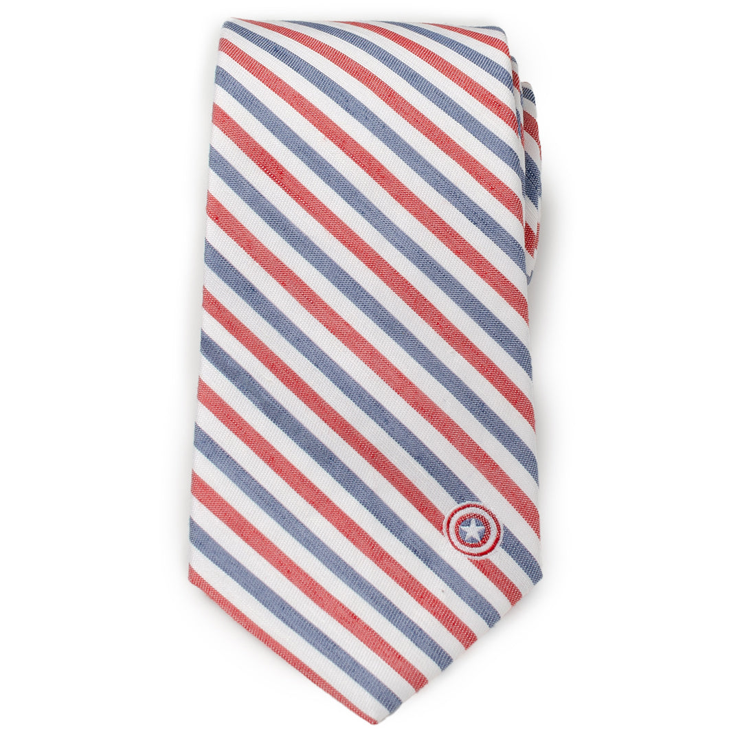 Marvel Captain America Striped White Men's Tie