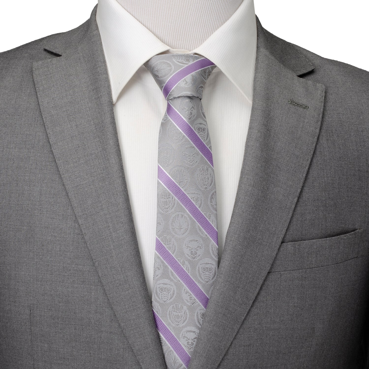 Marvel Guardians of the Galaxy Gray Stripe Tie
