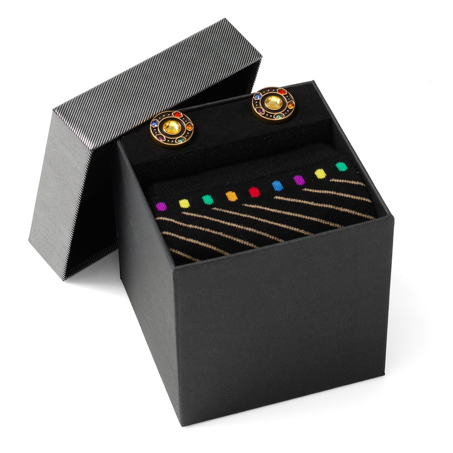 Marvel Avengers Infinity Stones Cufflinks and Socks Gift Set