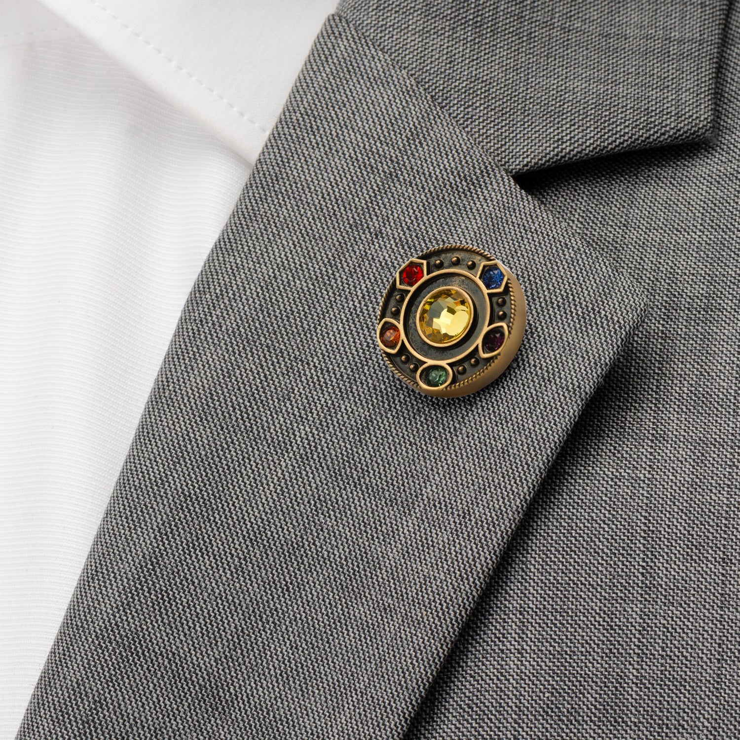 Marvel Avengers Infinity Stones Antique Gold Lapel Pin
