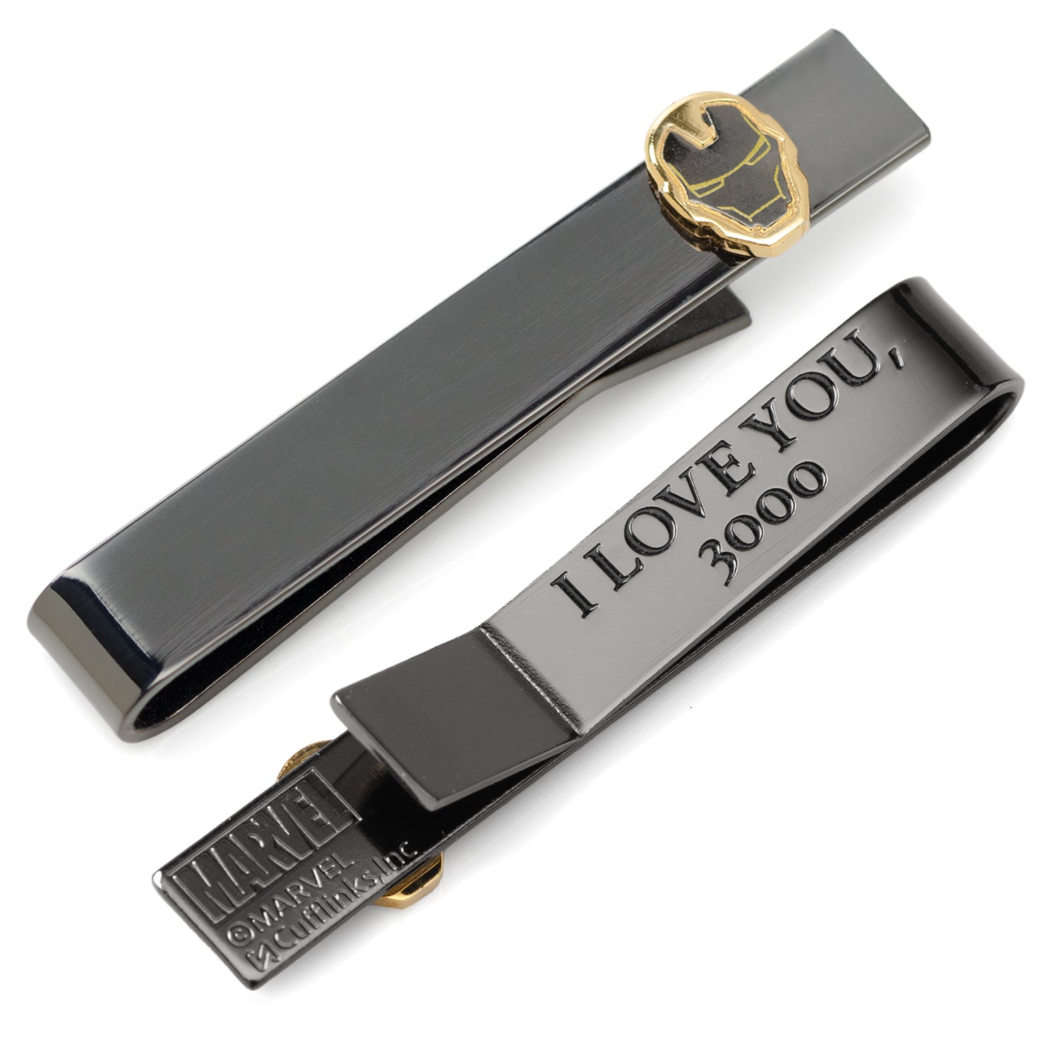 Marvel Iron Man "I Love You 3000" Gunmetal Hidden Message Tie Bar