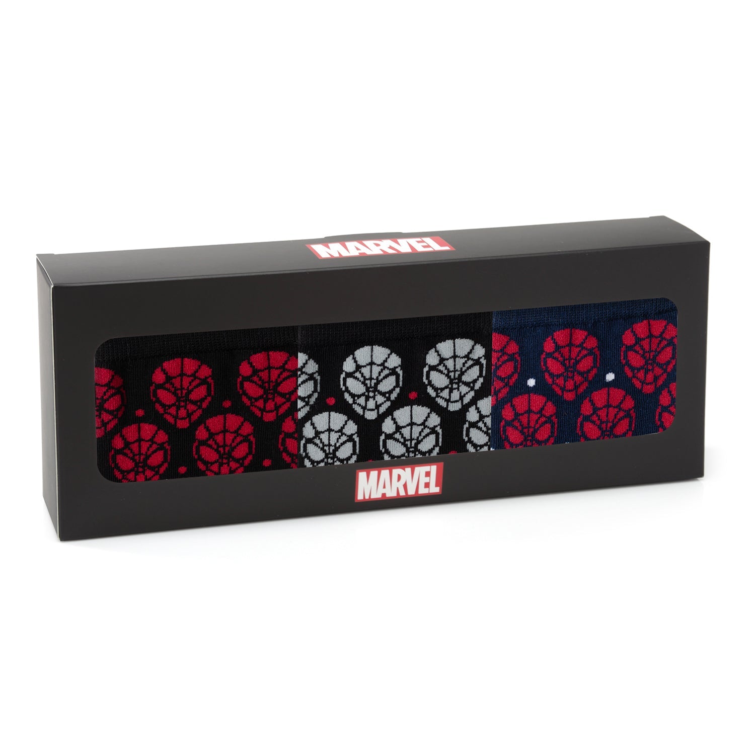 Marvel Spider-Man Dot 3 Pack Socks and Lapel Pin Gift Set