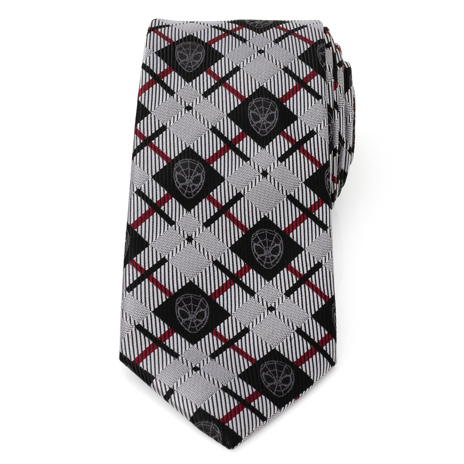 Marvel Spider-Man Plaid Black Men's Tie