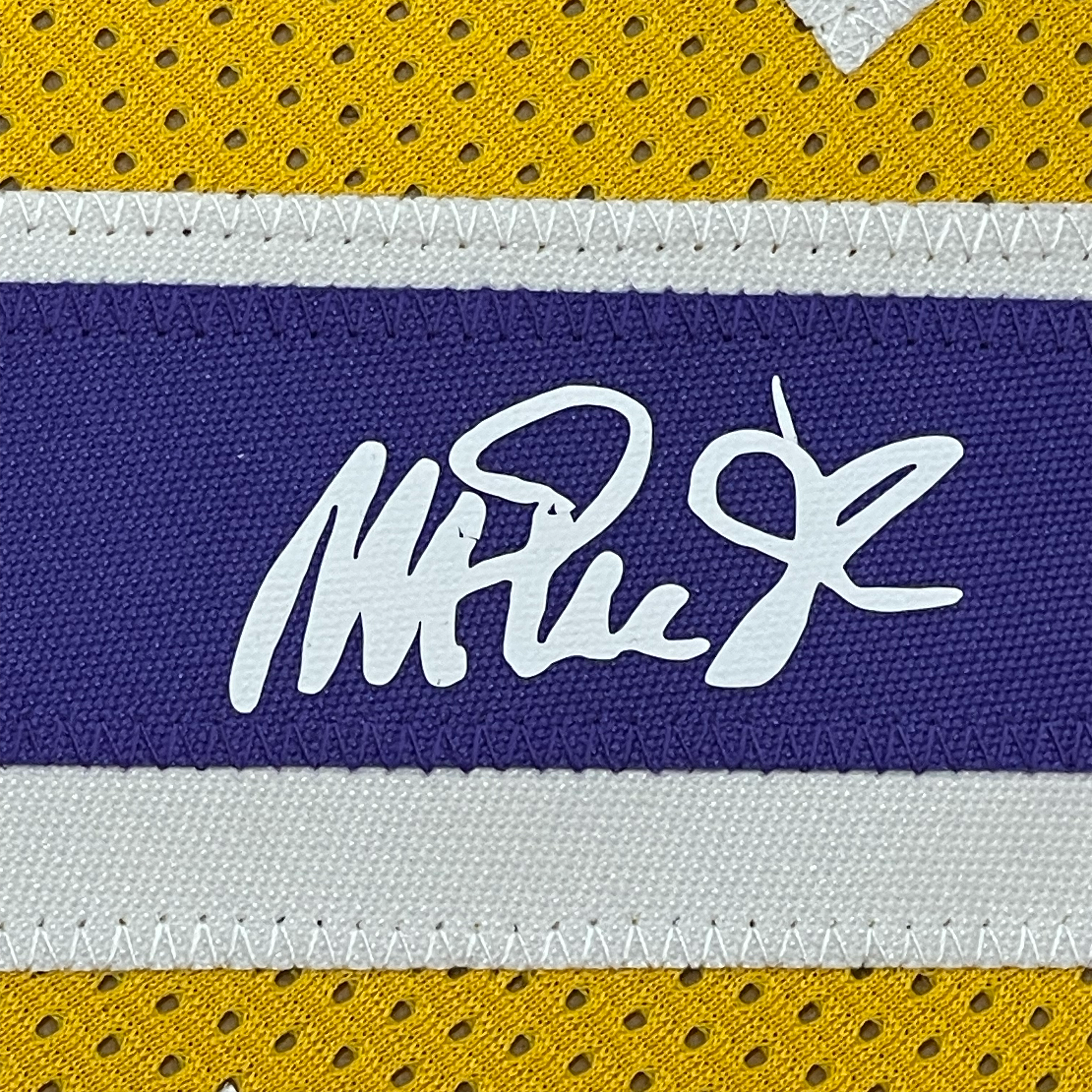 Framed Facsimile Autographed Earvin Magic Johnson 35x39 Los Angeles LA Yellow Reprint Laser Auto Basketball Jersey