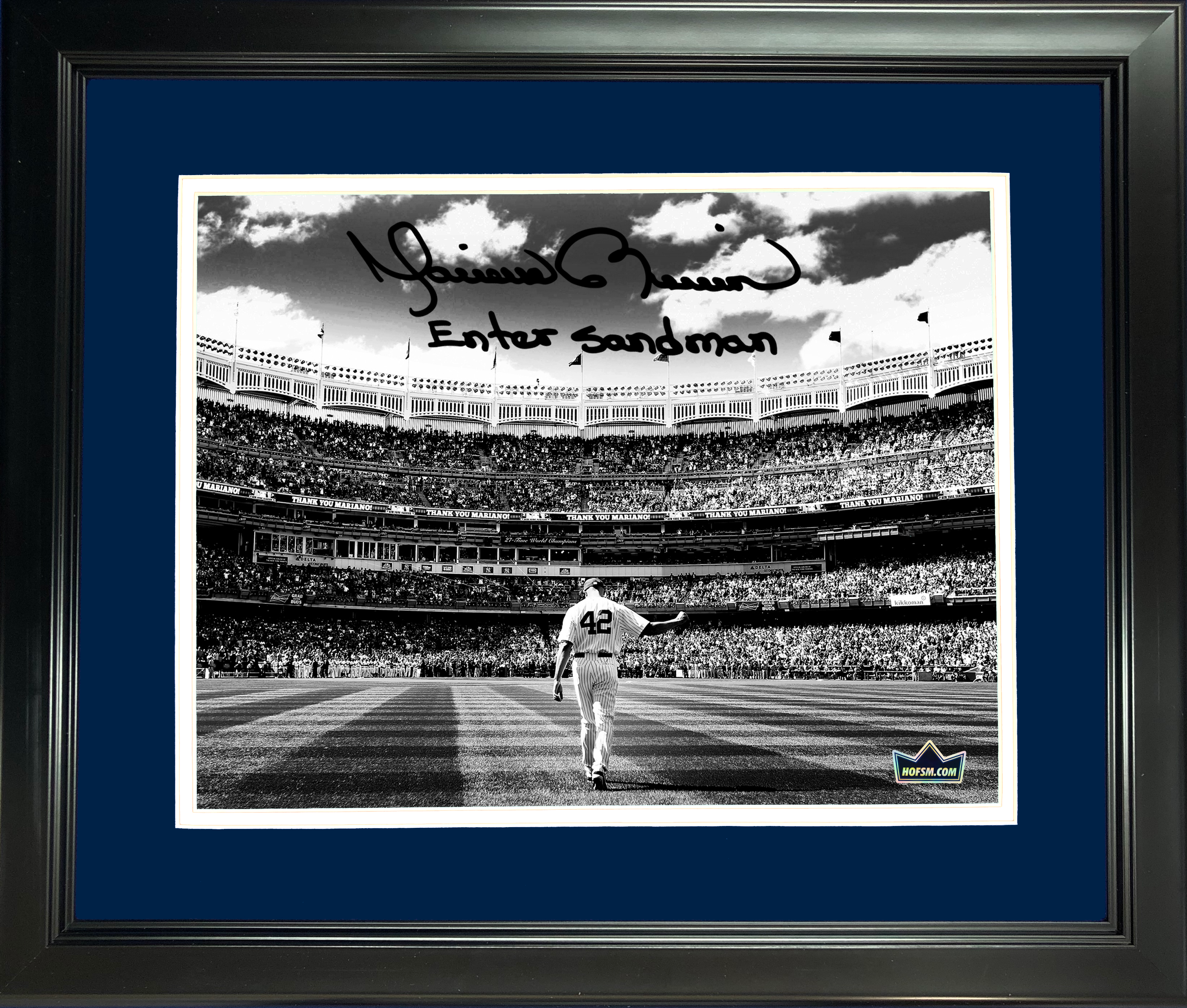Framed Mariano Rivera Enter Sandman New York Yankees Facsimile Laser Engraved Signature Auto 11"x14" Baseball Photo HOFSM Holo