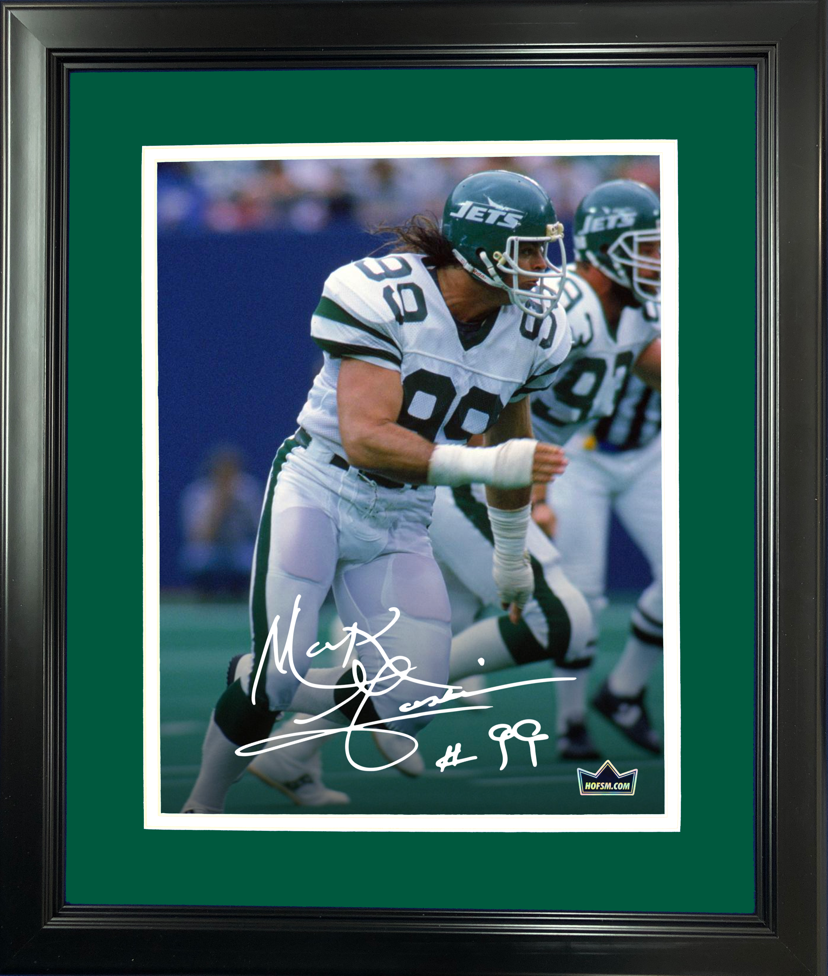 Framed Mark Gastineau Facsimile Laser Engraved Signature Auto New York Jets 11"x14" Football Photo HOFSM Holo