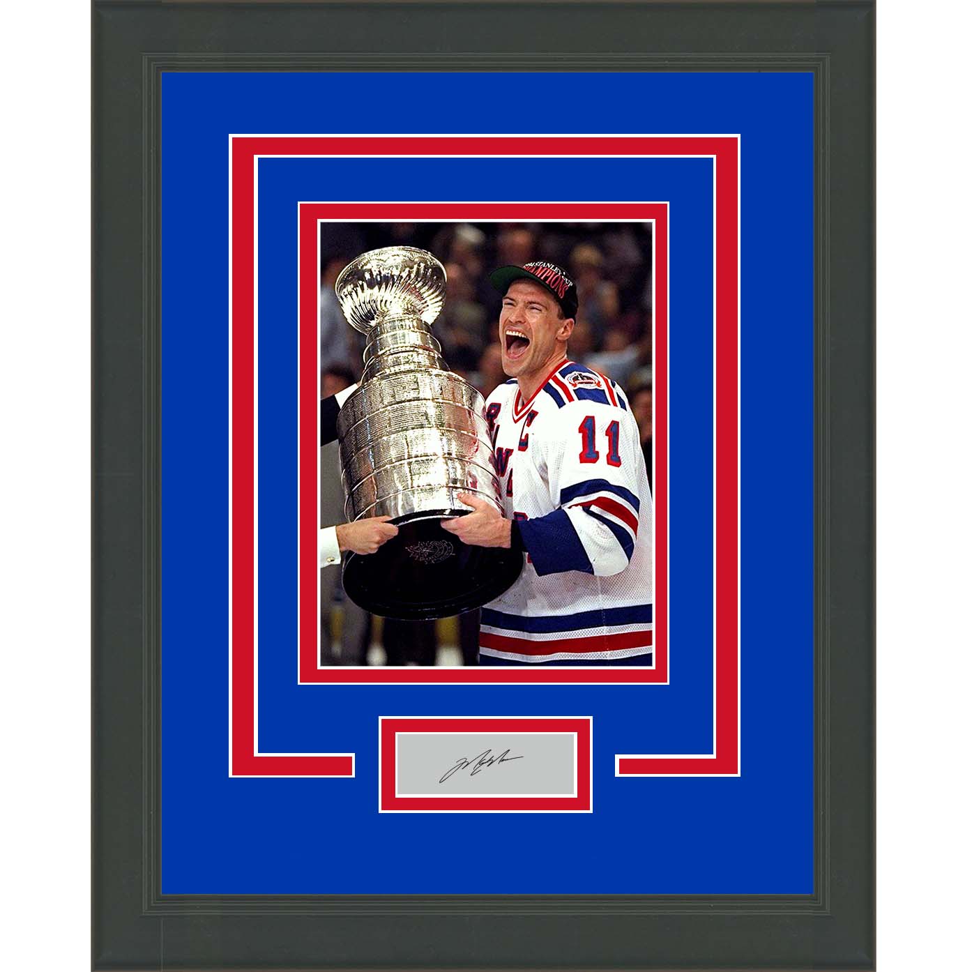 Framed Mark Messier Facsimile Laser Engraved Signature Auto New York Rangers 11x14 Hockey Photo