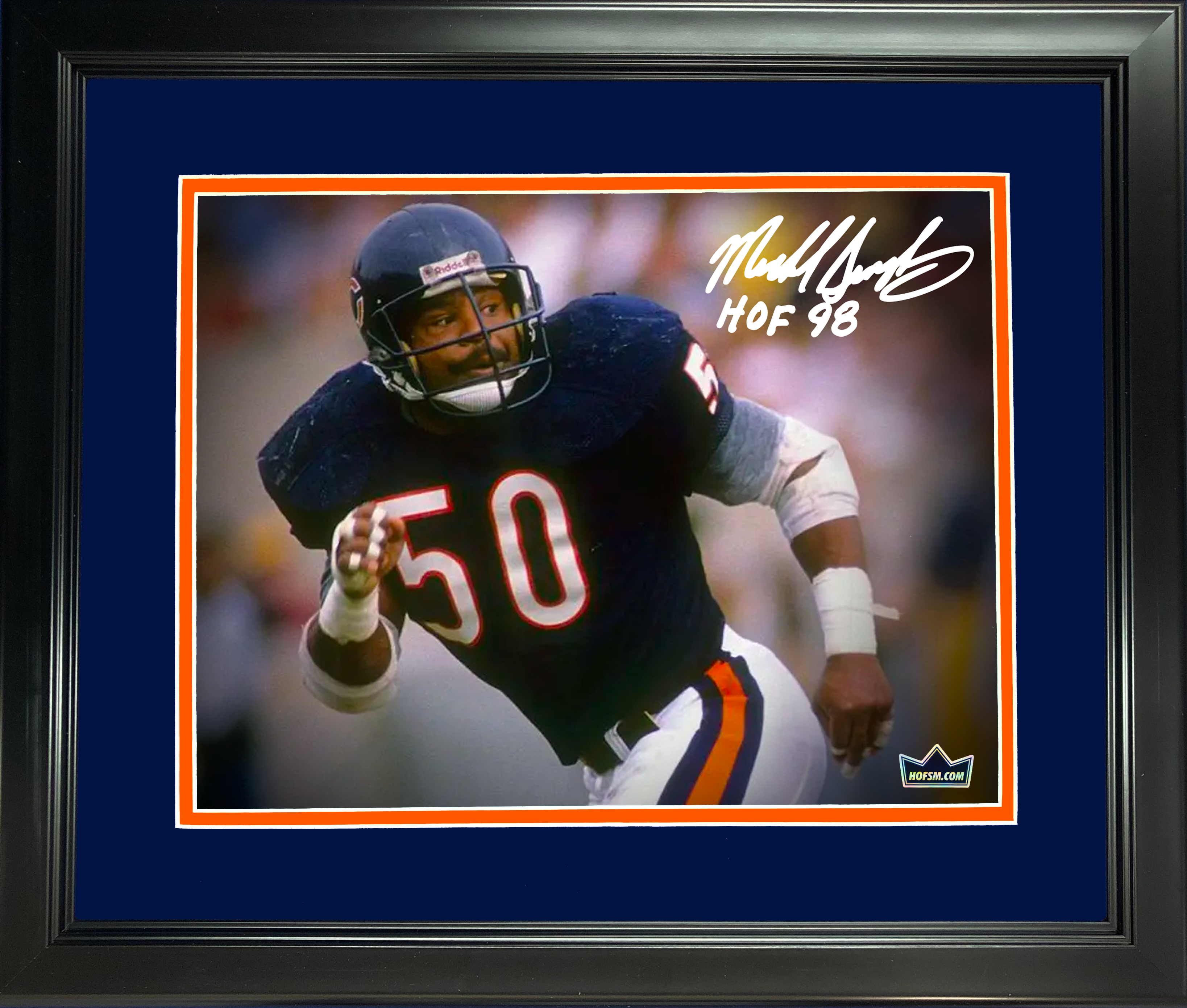 Framed Mike Singletary Chicago Bears Facsimile Laser Engraved Signature Auto 11"x14" Football Photo HOFSM Holo