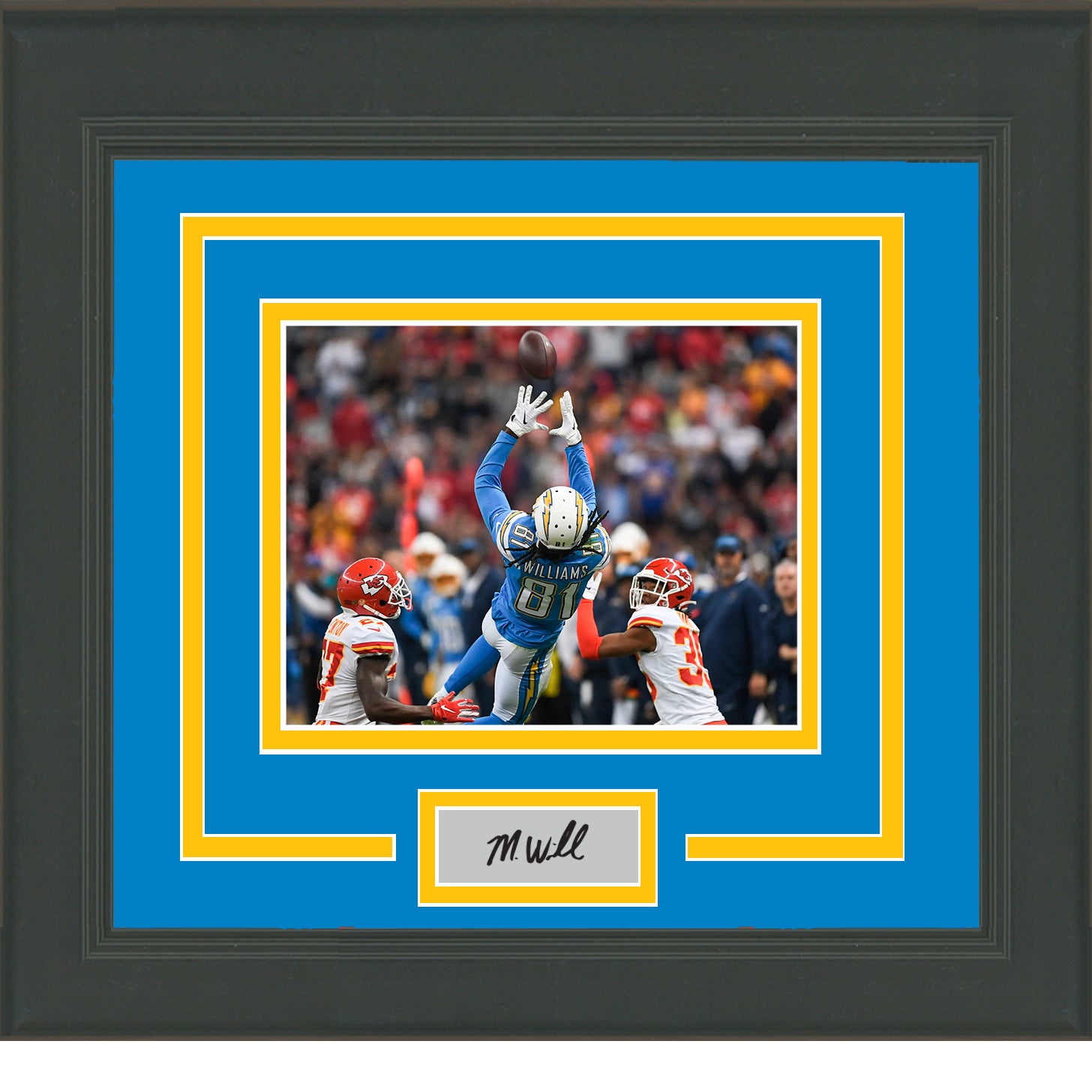 Framed Mike Williams Facsimile Laser Engraved Signature Auto Los Angeles Chargers 11x14 Football Photo