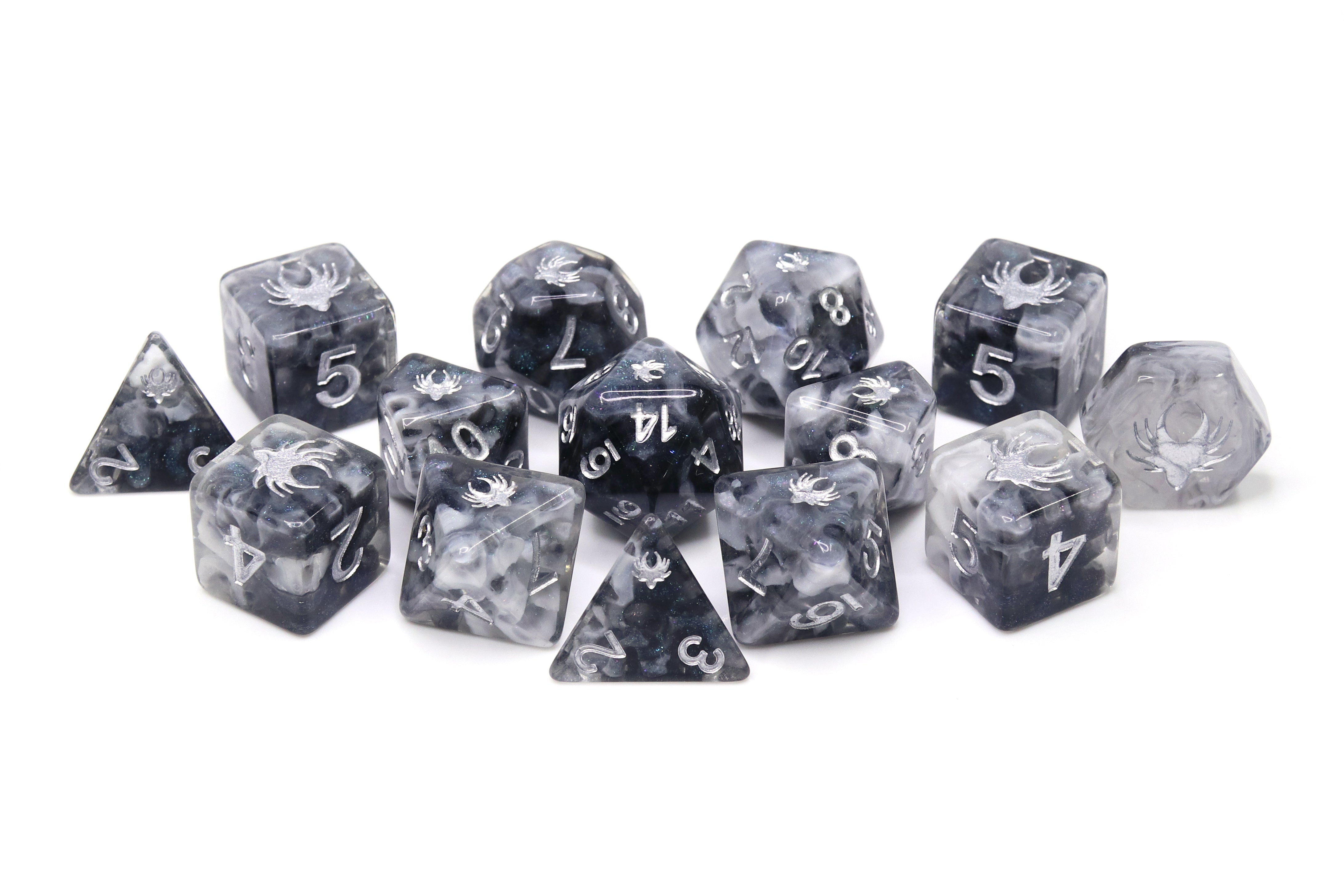 Misty Step - 14 Piece DnD Dice Set | Acrylic RPG Gaming Dice