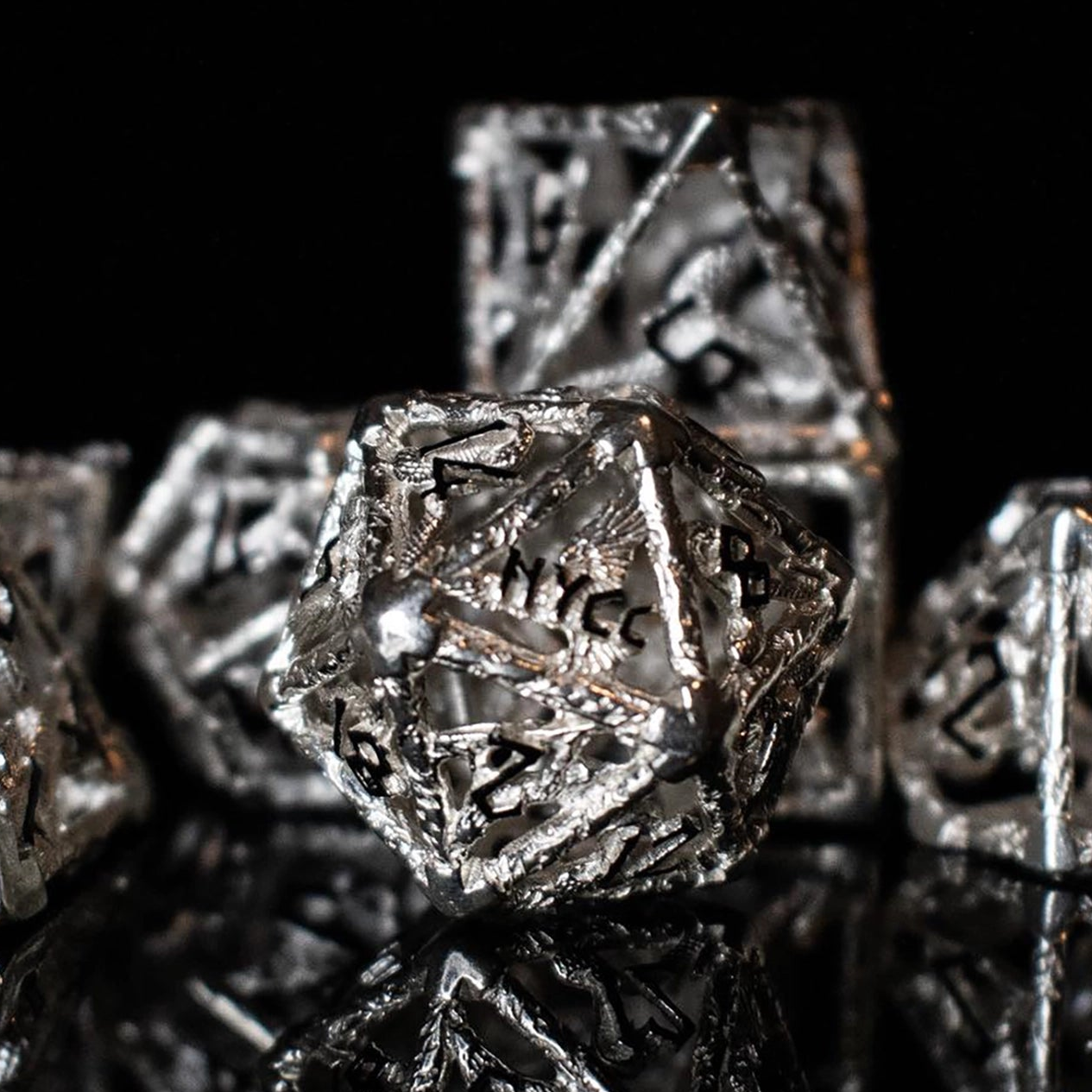 NYCC Exclusive Sterling Silver Dice Set - Black
