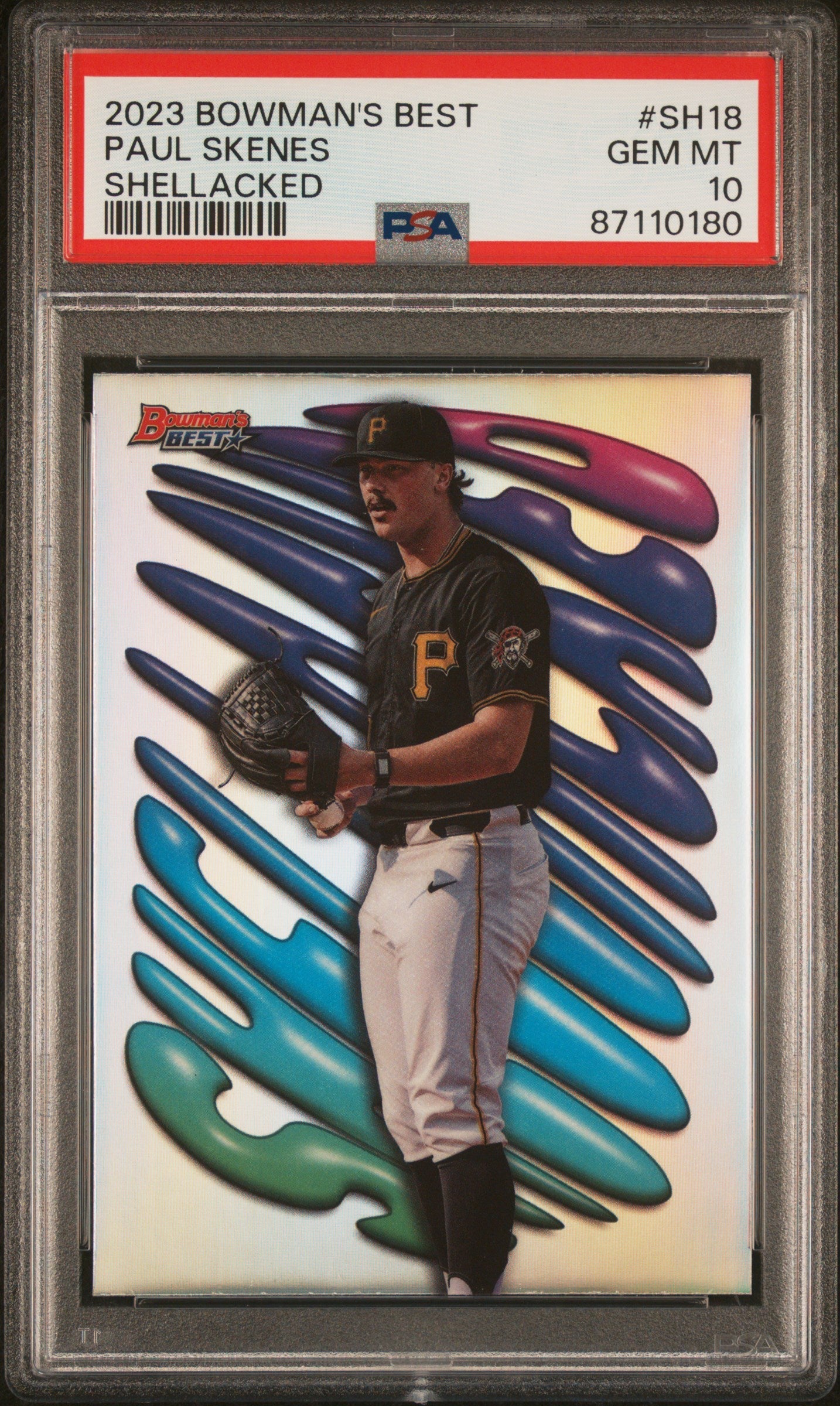 Graded 2023 Topps Bowmans Best Paul Skenes #SH18 Shellacked Rookie RC Graded 2023 Topps Bowmans Best Paul Skenes #SH18 Shellacked Rookie RC