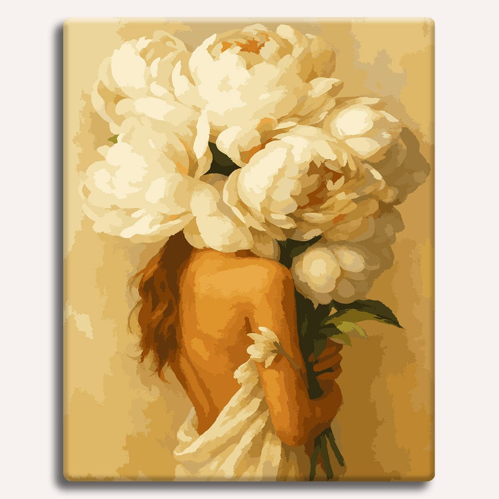 White Peonies Love - Paint By Numbers Kit
