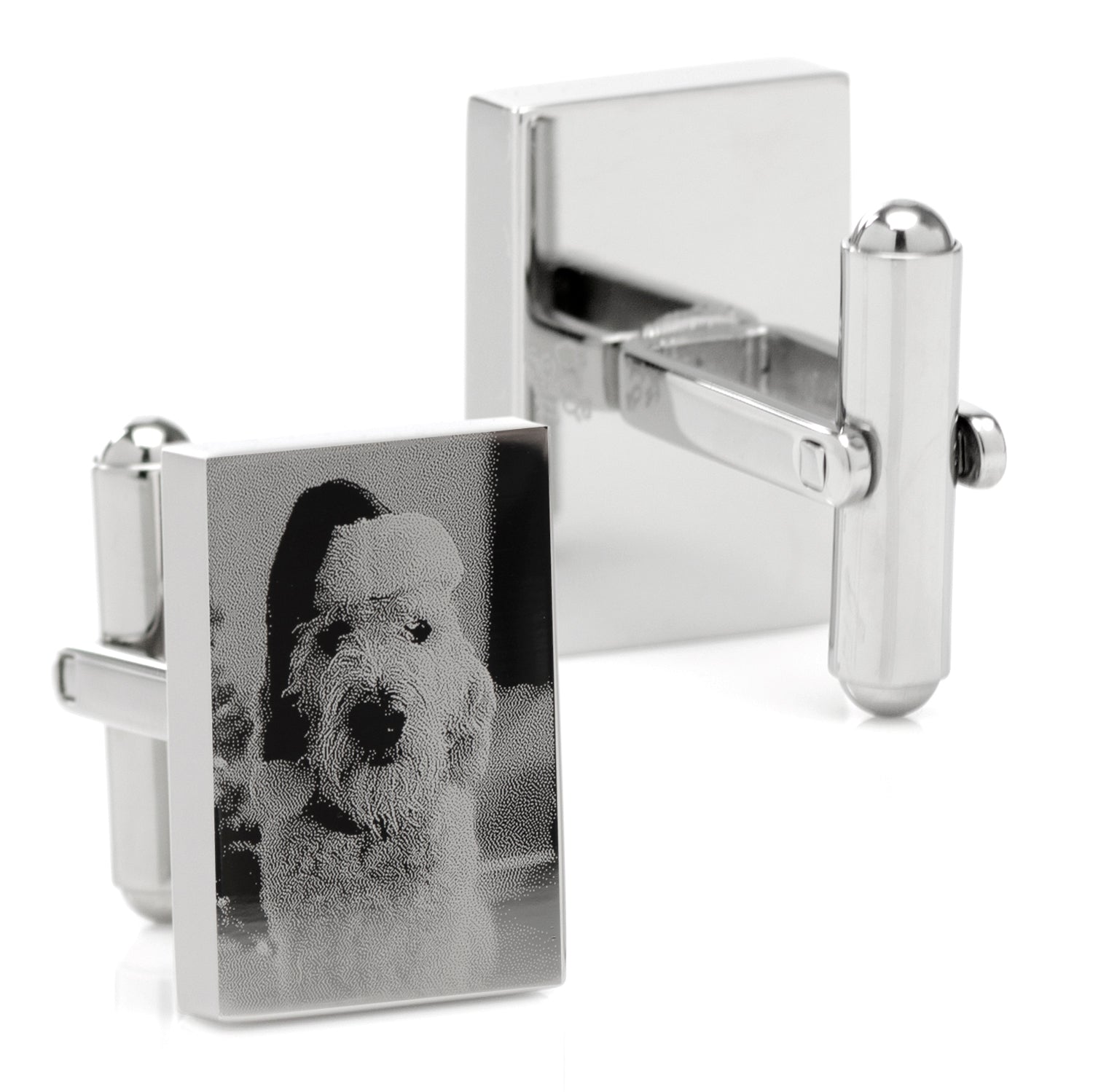 Custom Engraved Block Photo Cufflinks