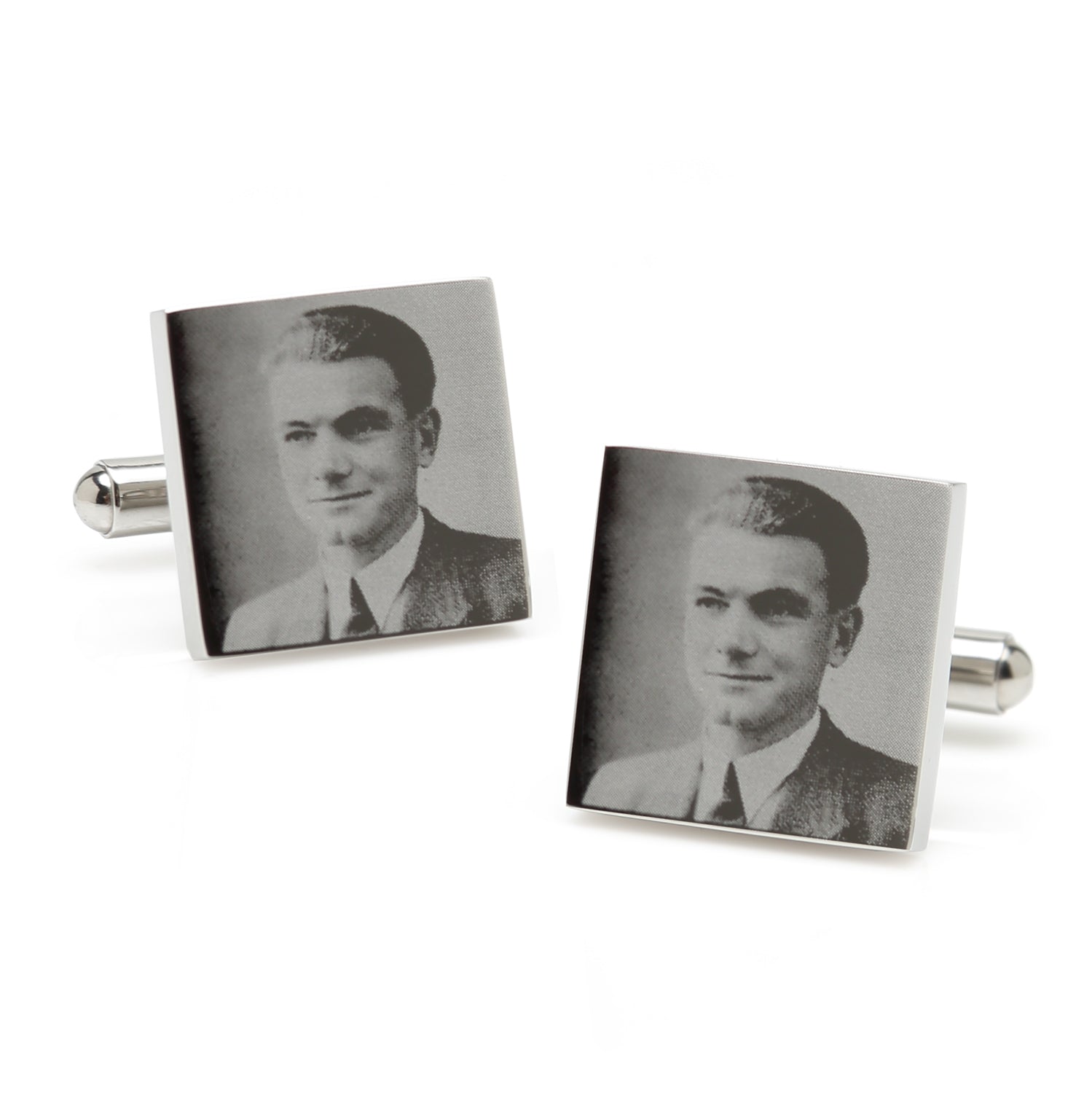 Custom Engraved Square Photo Cufflinks
