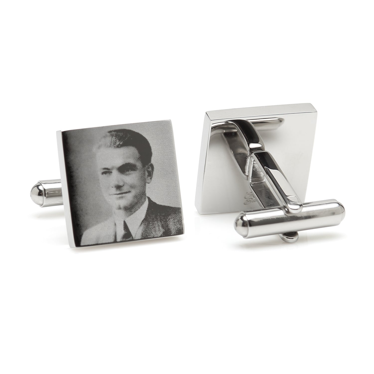 Custom Engraved Square Photo Cufflinks