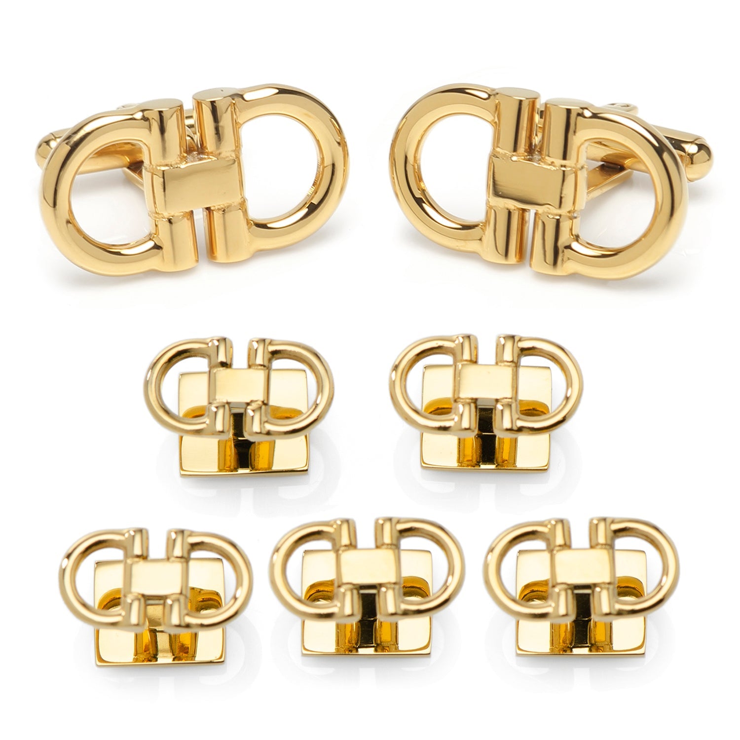 Horse Bit Gold Stainless Steel 5-Stud Set