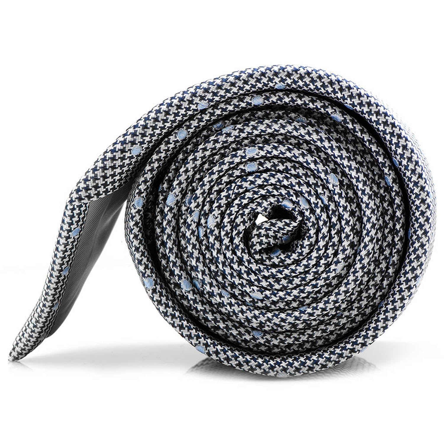 Dotted Herringbone Gray Silk Tie