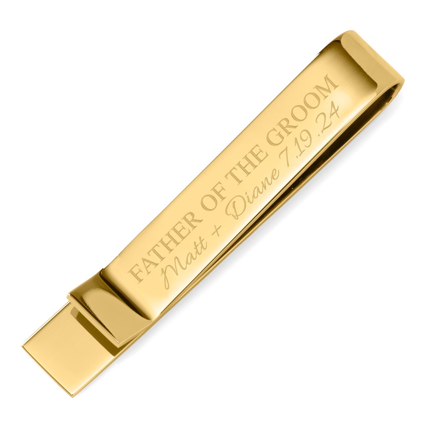Wedding Party Gold Engravable Tie Bar