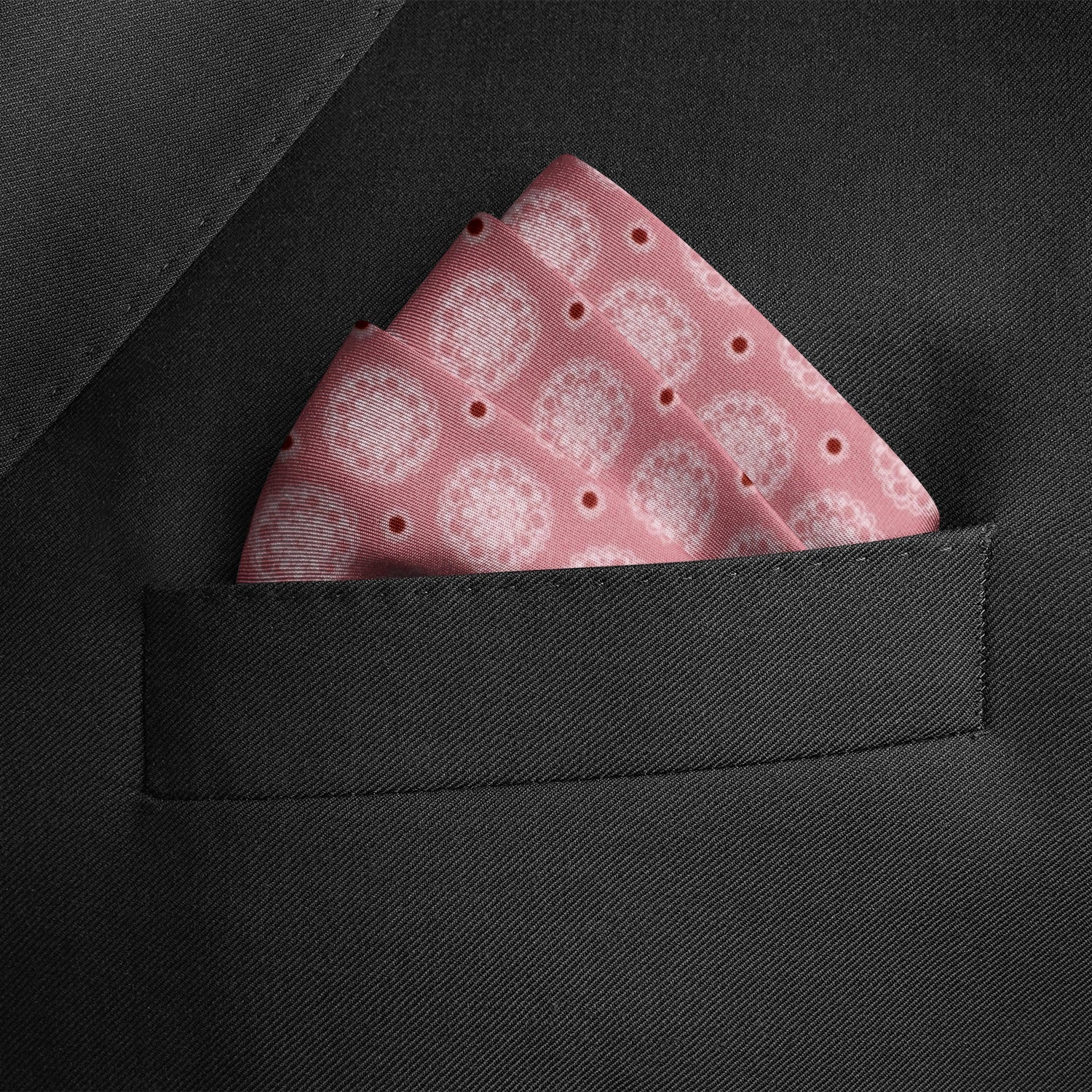 Dusty Blush Floral Motif Pocket Square