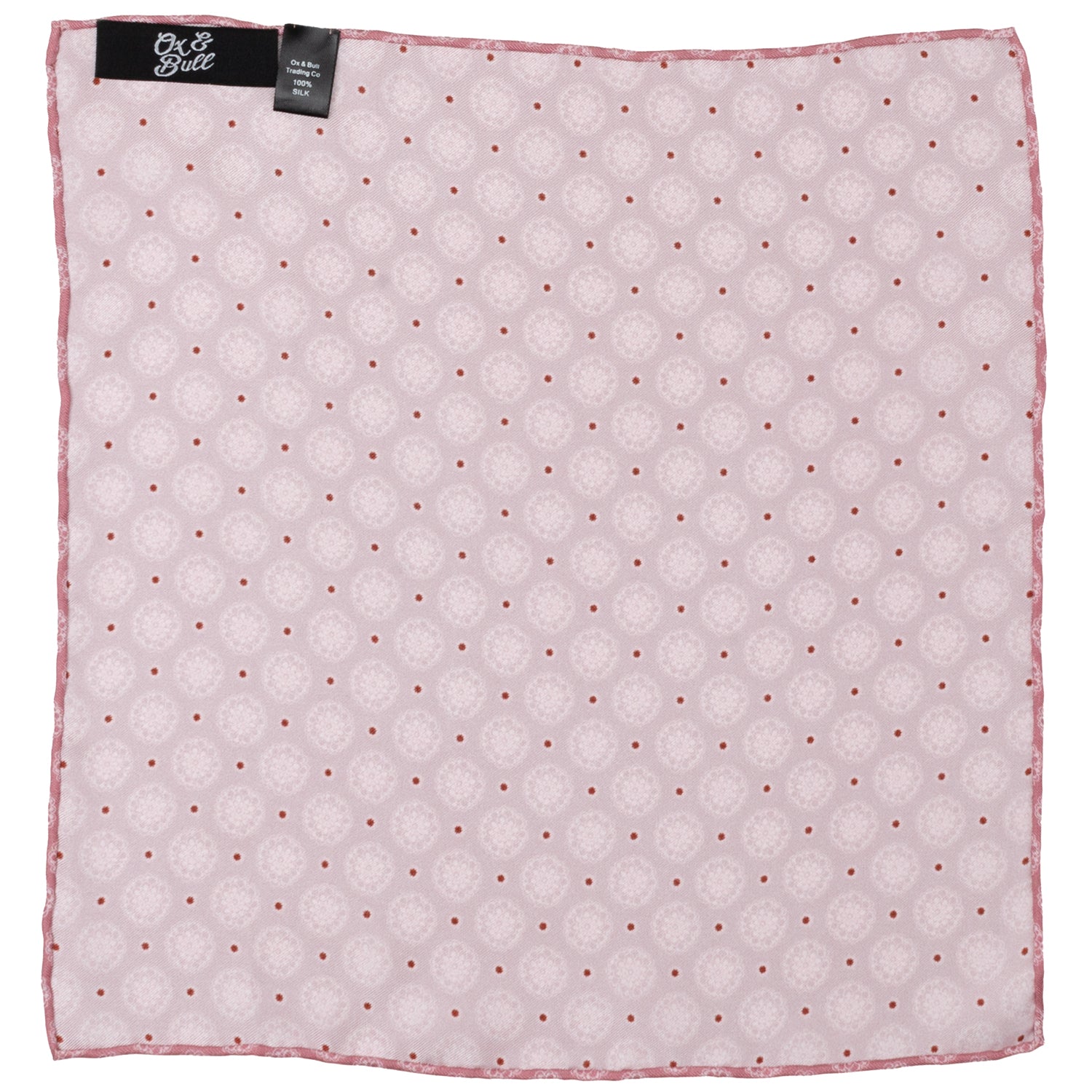 Dusty Blush Floral Motif Pocket Square
