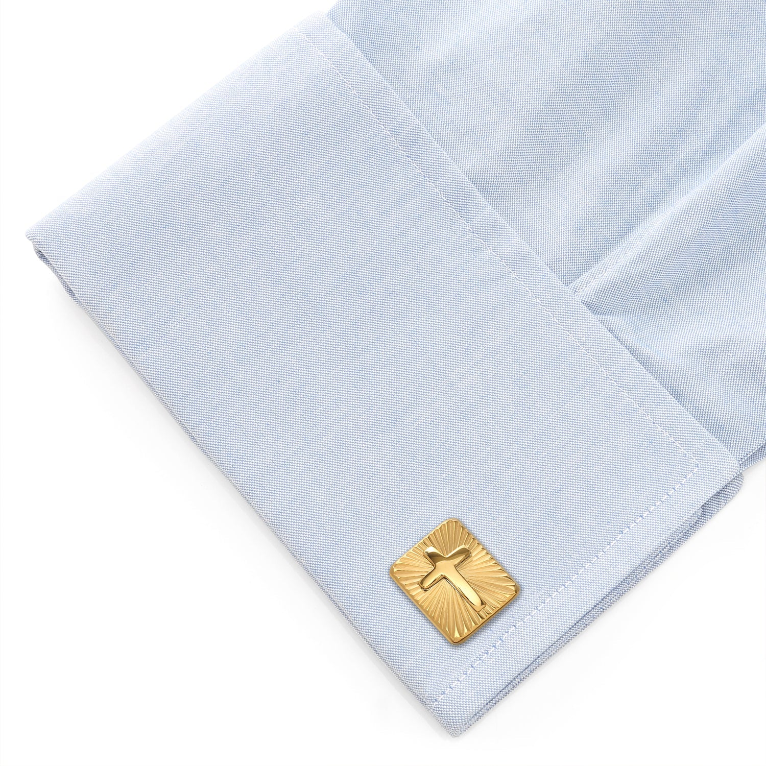 Radiant Cross Gold Stainless Steel Cufflinks