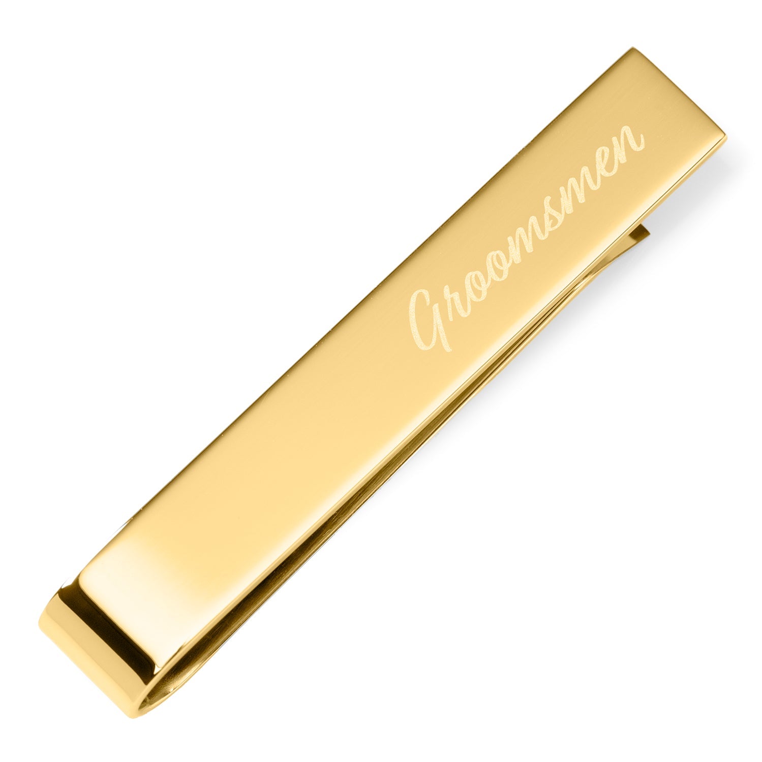 Wedding Title Engravable Gold Tie Bar