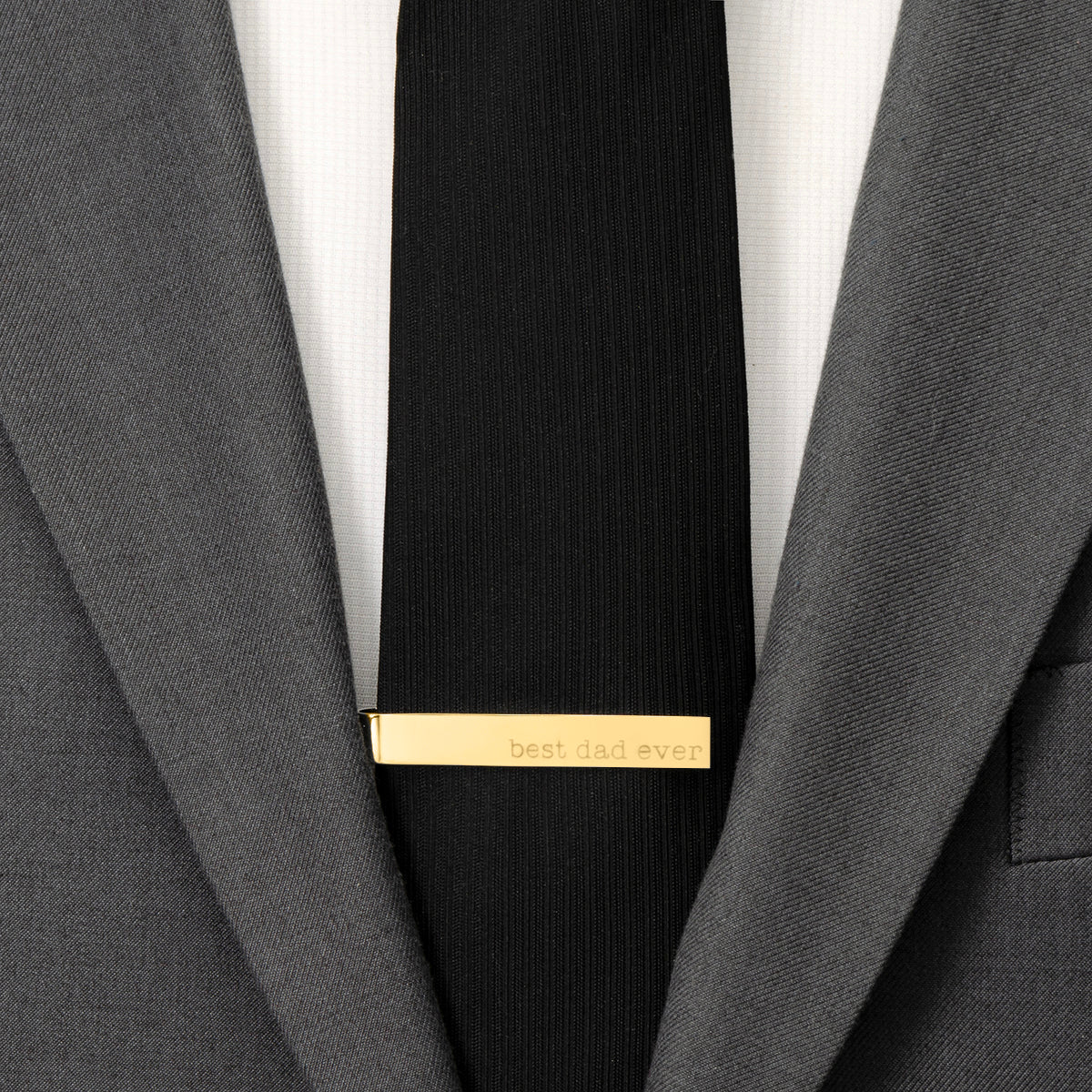 Best Dad Ever Gold Engravable Tie Bar