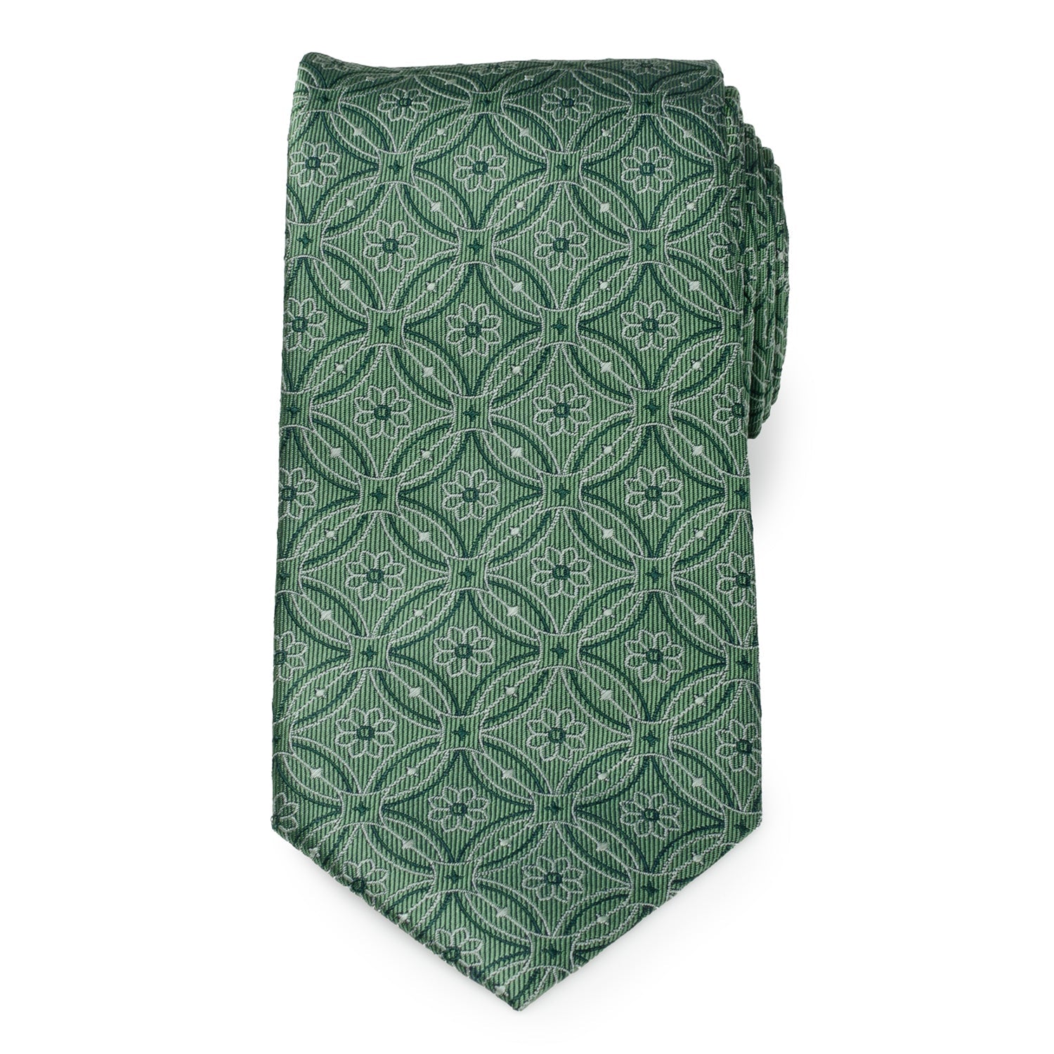 Watercress Green Tiled Men's Tie