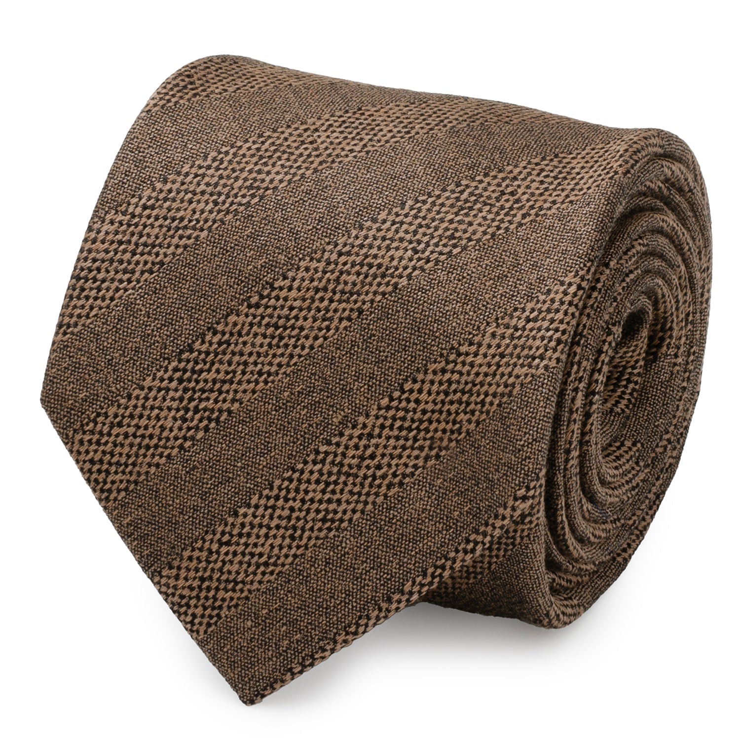 Tan Tweed Striped Linen Men's Tie