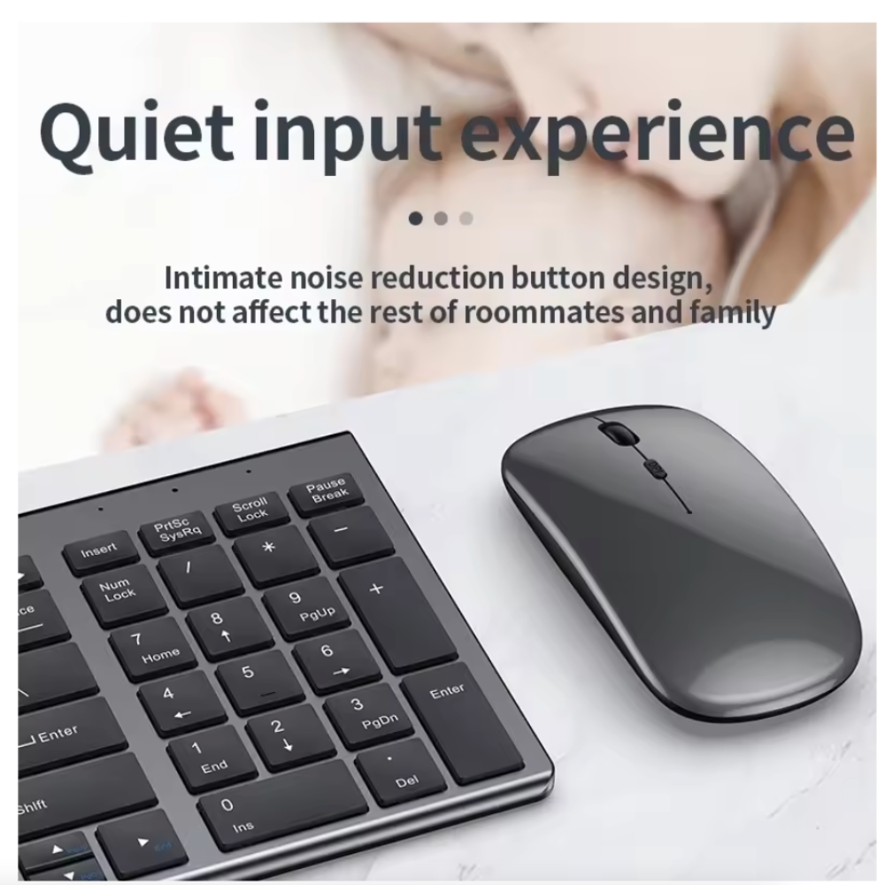 Onetify Dual Mode Wireless Ultra Thin Full Size Wireless Keyboard and Mouse Set