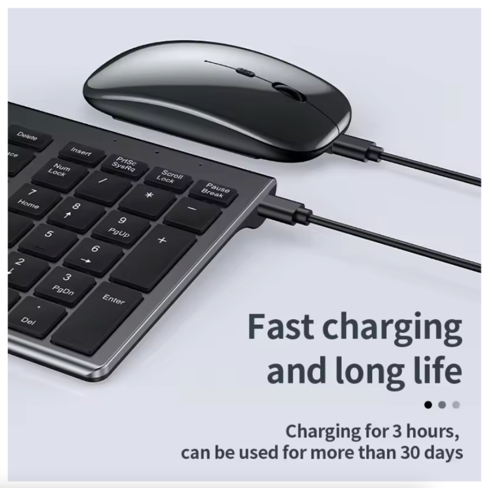 Onetify Dual Mode Wireless Ultra Thin Full Size Wireless Keyboard and Mouse Set