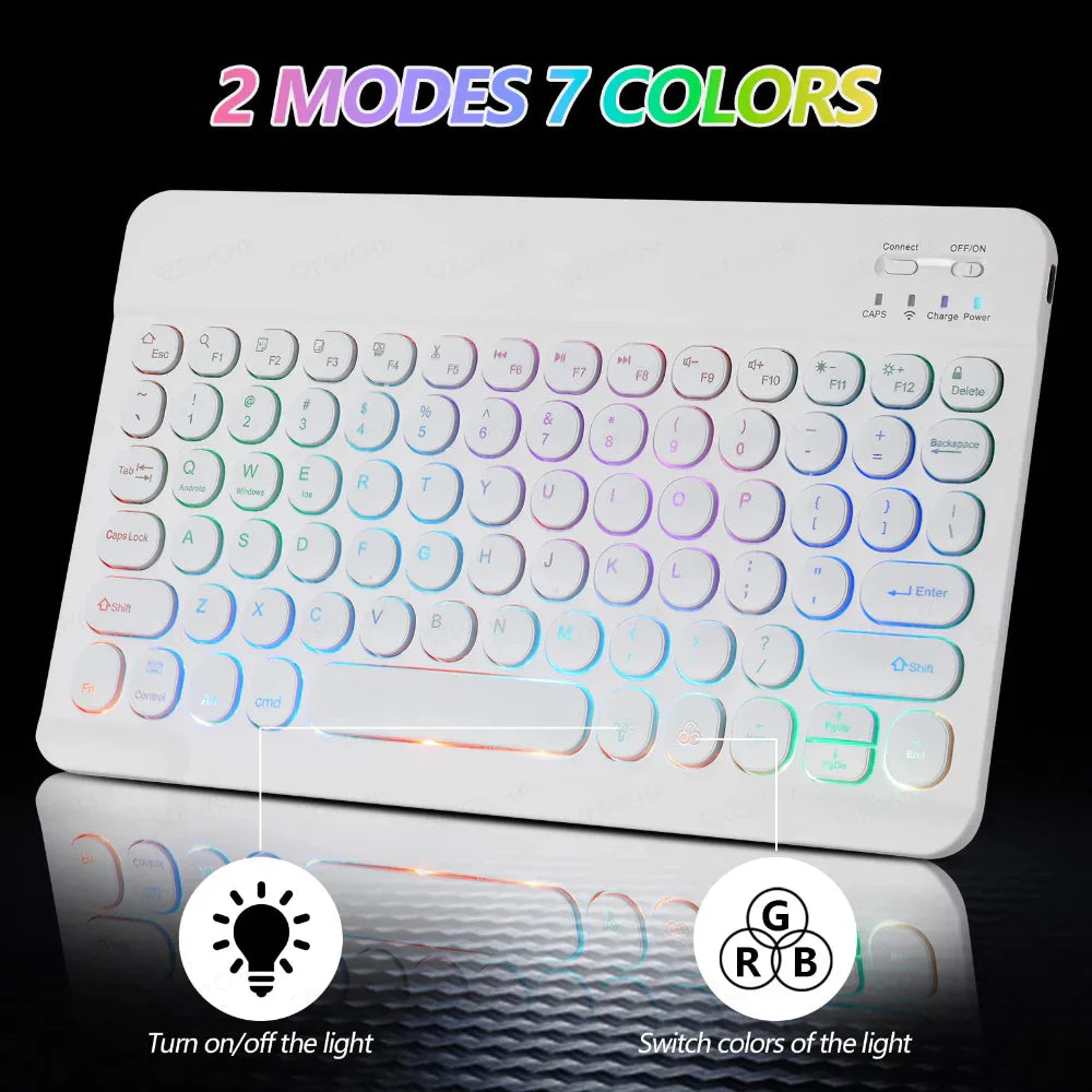 Retro Keys RGB Bluetooth Wireless Keyboard and Mouse Set