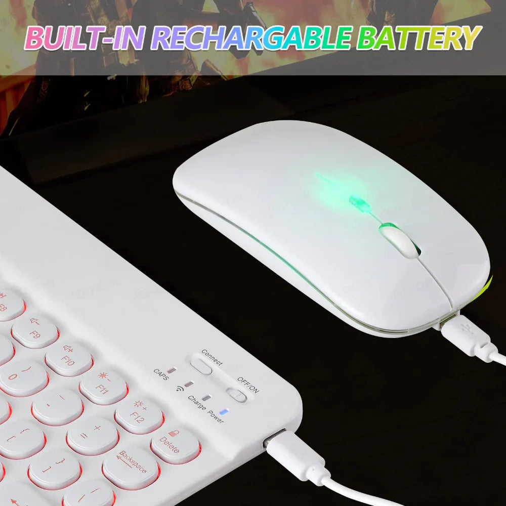 Retro Keys RGB Bluetooth Wireless Keyboard and Mouse Set