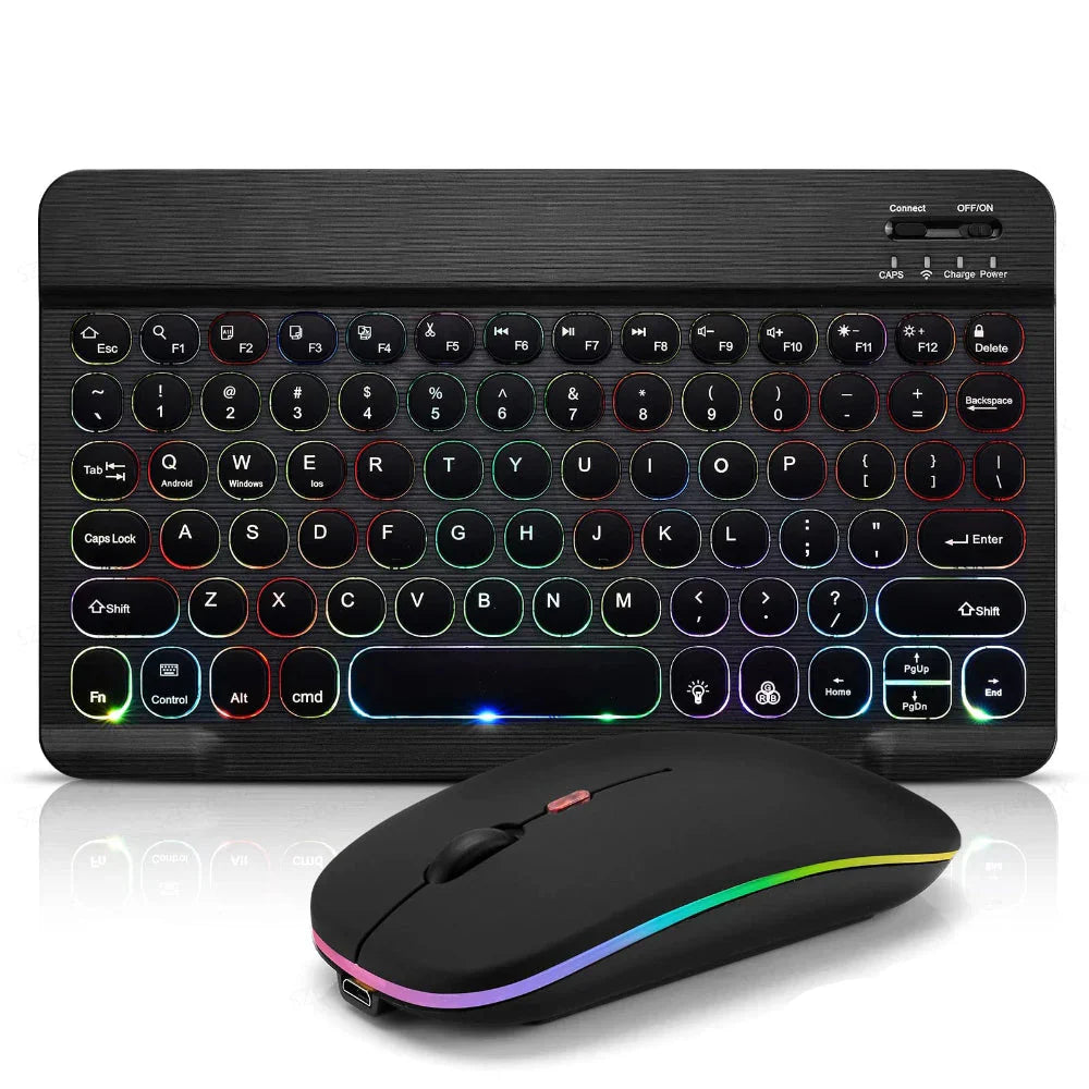 Retro Keys RGB Bluetooth Wireless Keyboard and Mouse Set