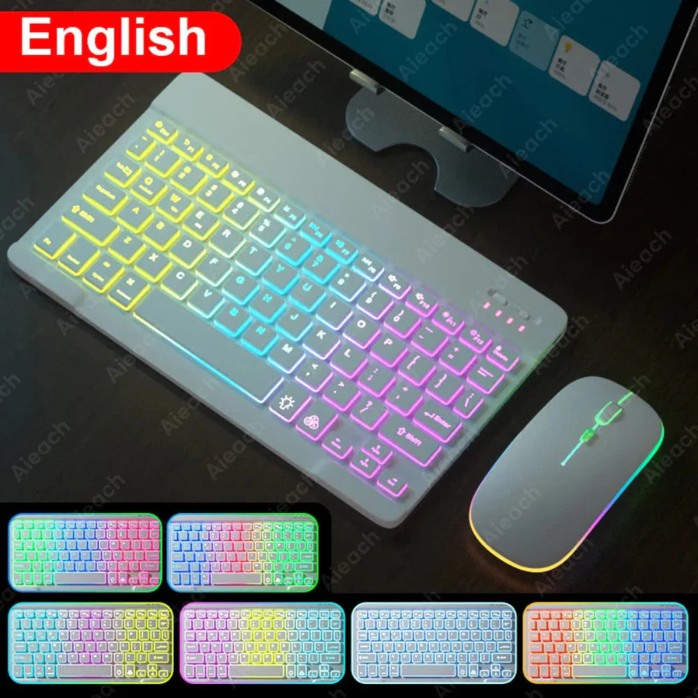RGB Backlit Bluetooth Wireless Keyboard Mouset Set